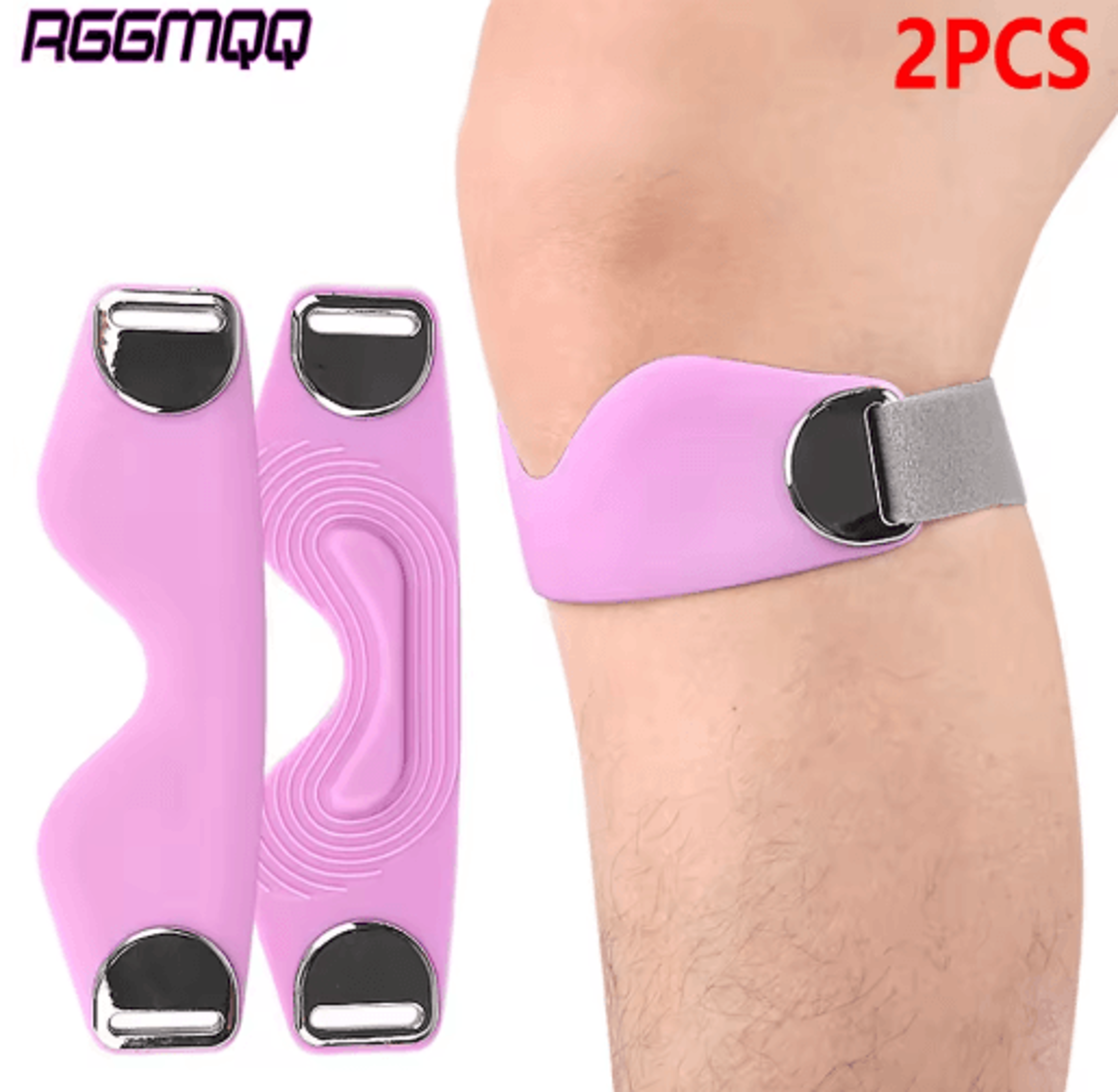 2pcs adjustable patellar tendon support straps – silicone knee brace for jumper's knee & patella pain relief