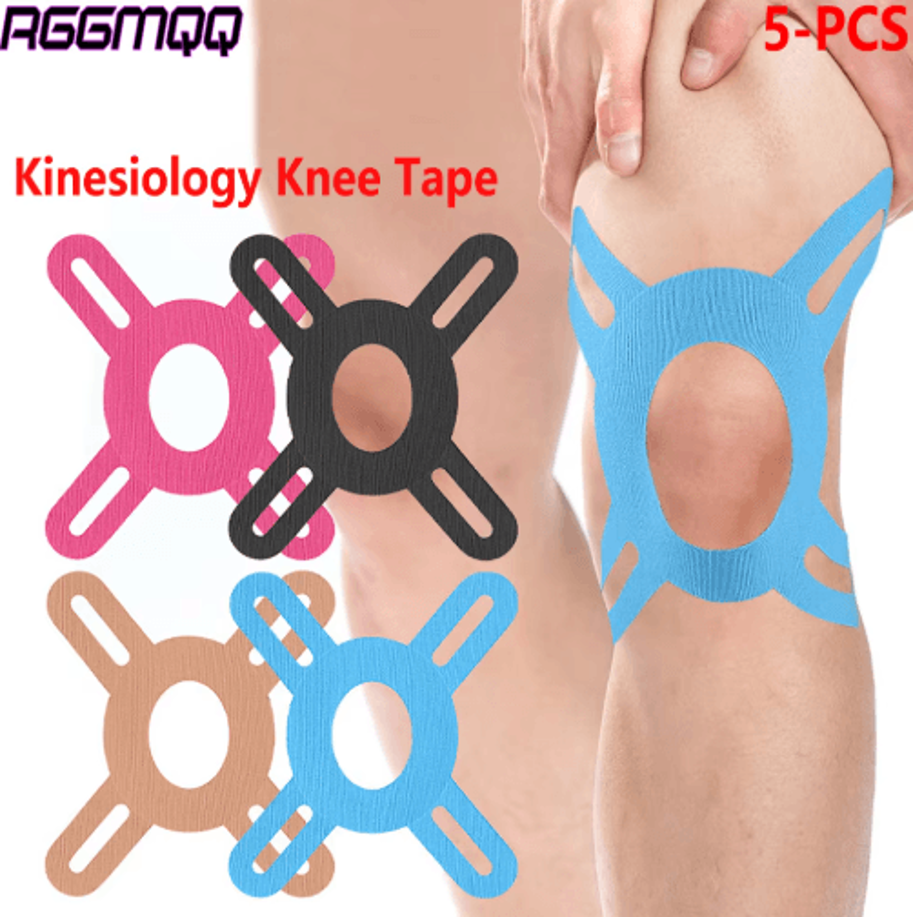 5pcs precut kinesiology tape for knees – professional elastic sports tape for knee support & recovery