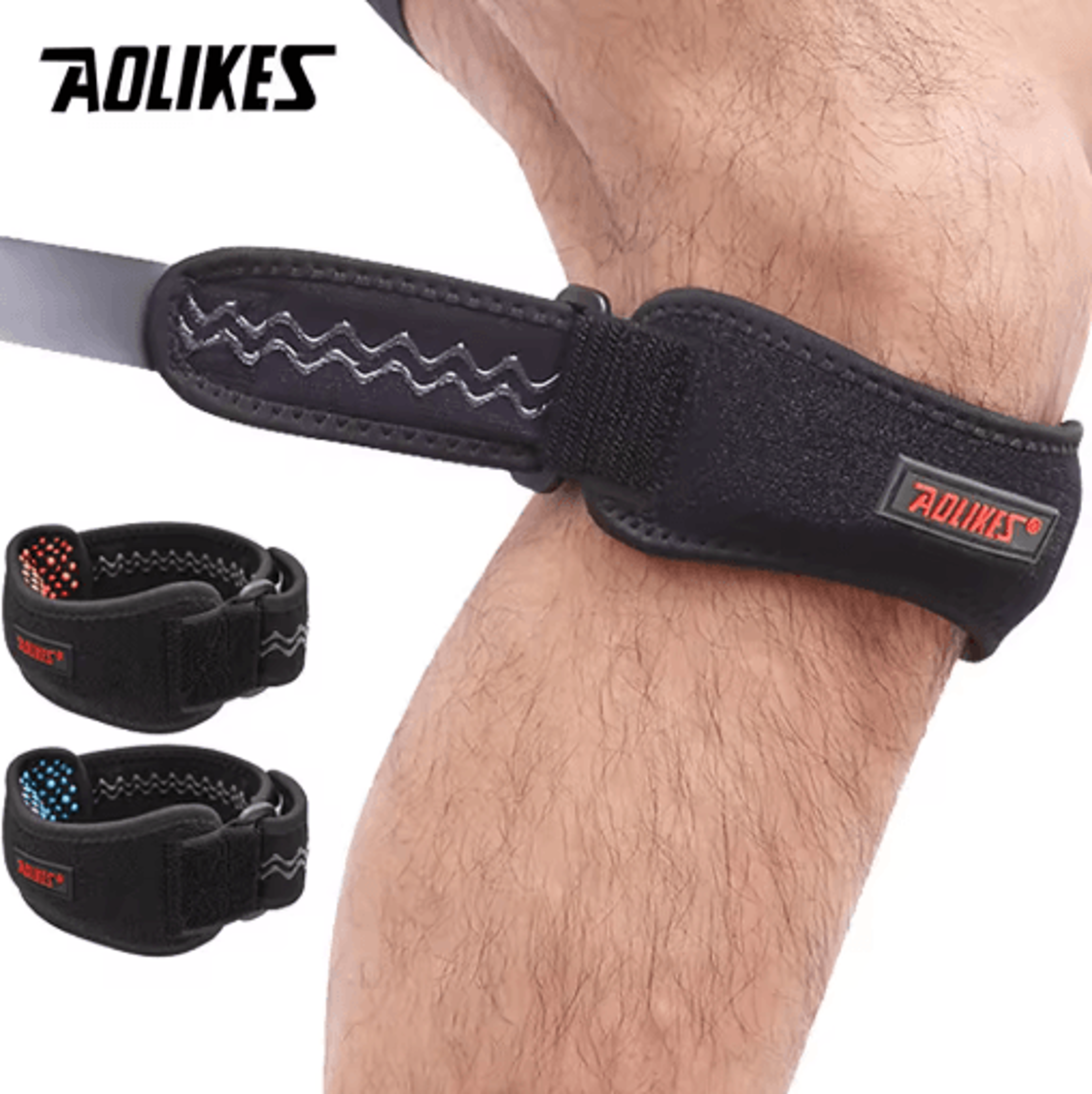 aolikes adjustable patella knee strap – knee brace support for running, basketball & athletic performance