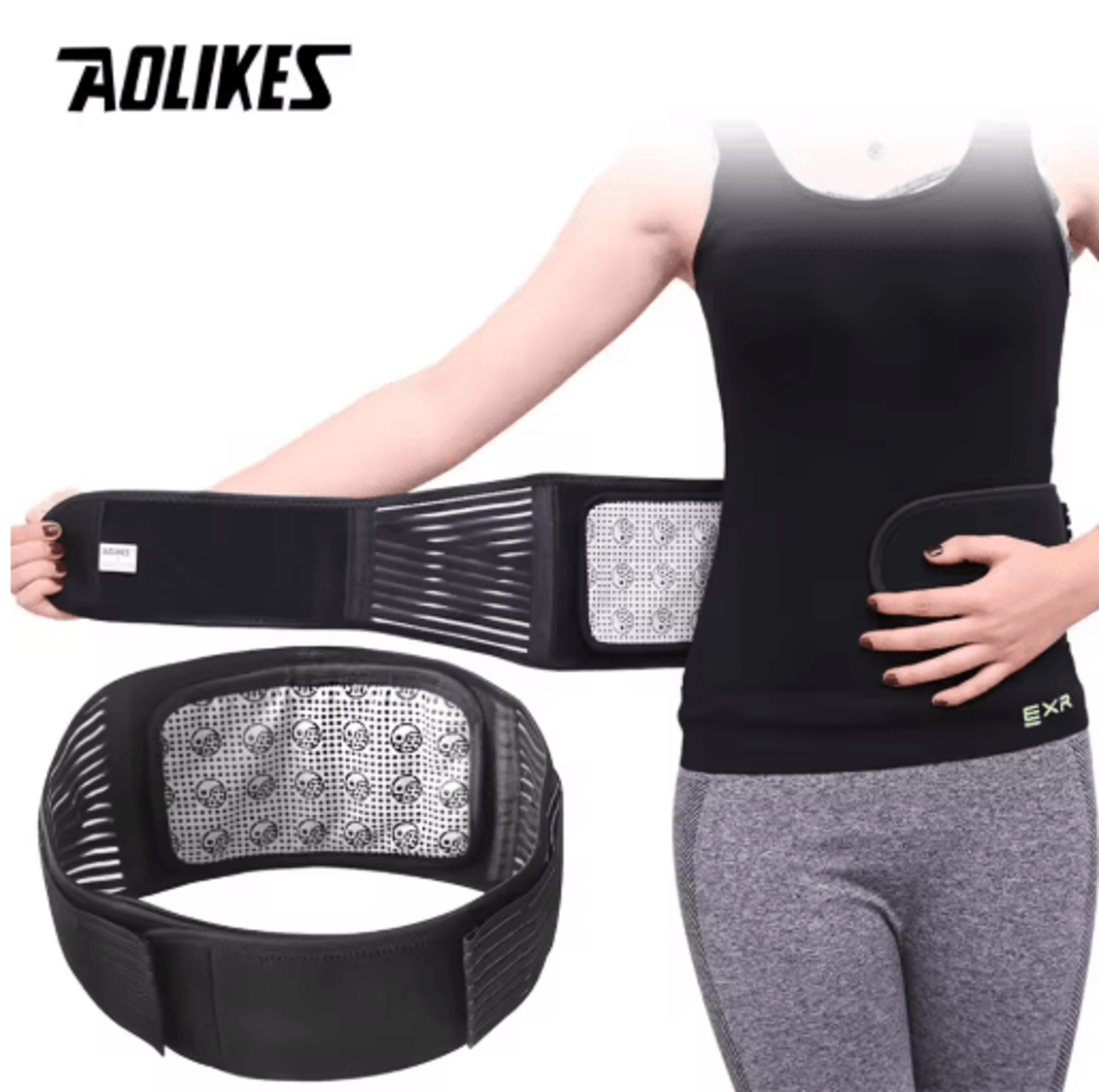 aolikes self-heating lumbar support belt – adjustable waist & back brace with tourmaline support