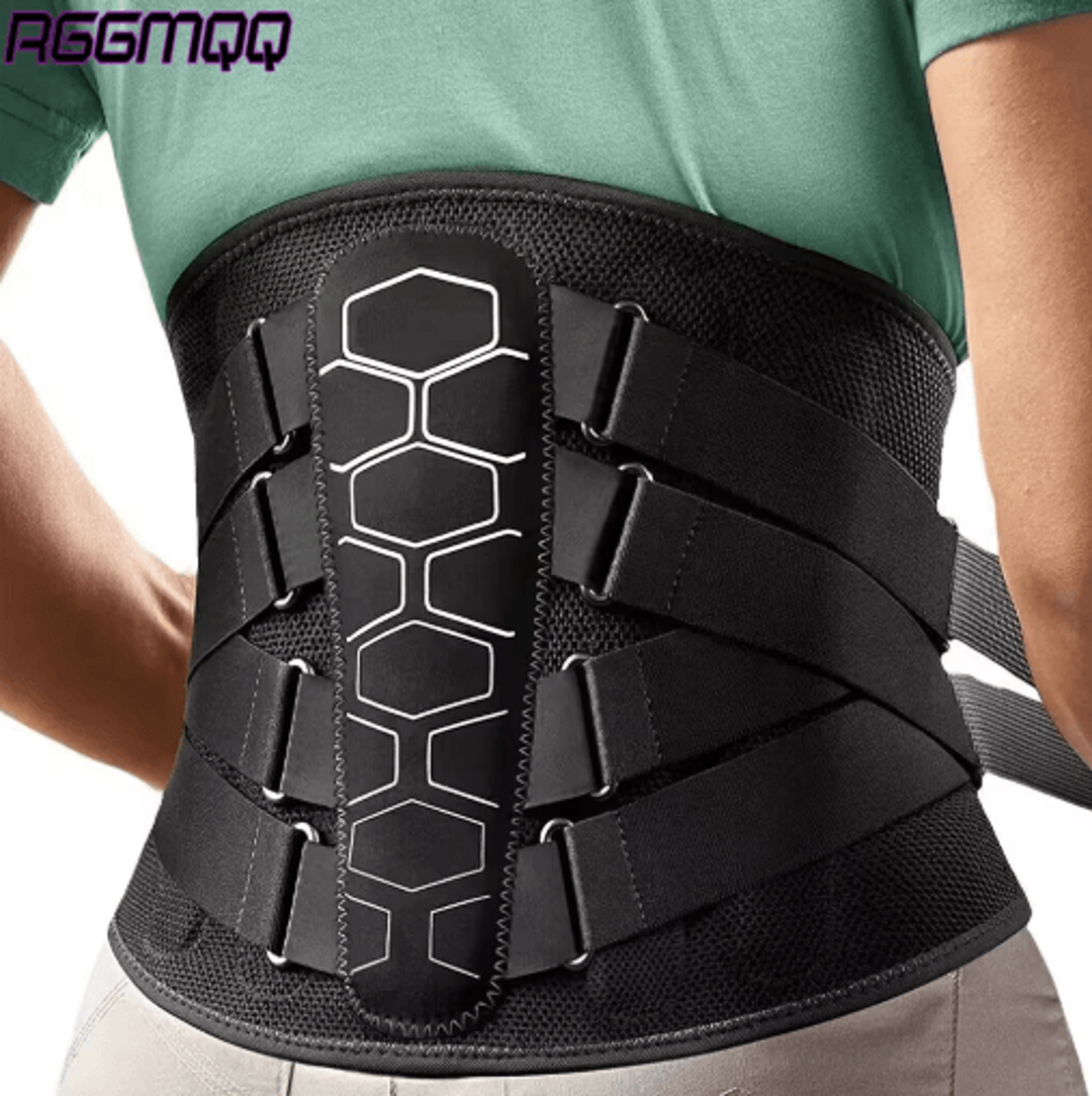 rggmqq ergonomic lumbar support belt – lower back brace with comfortable 3d support pad for women & men