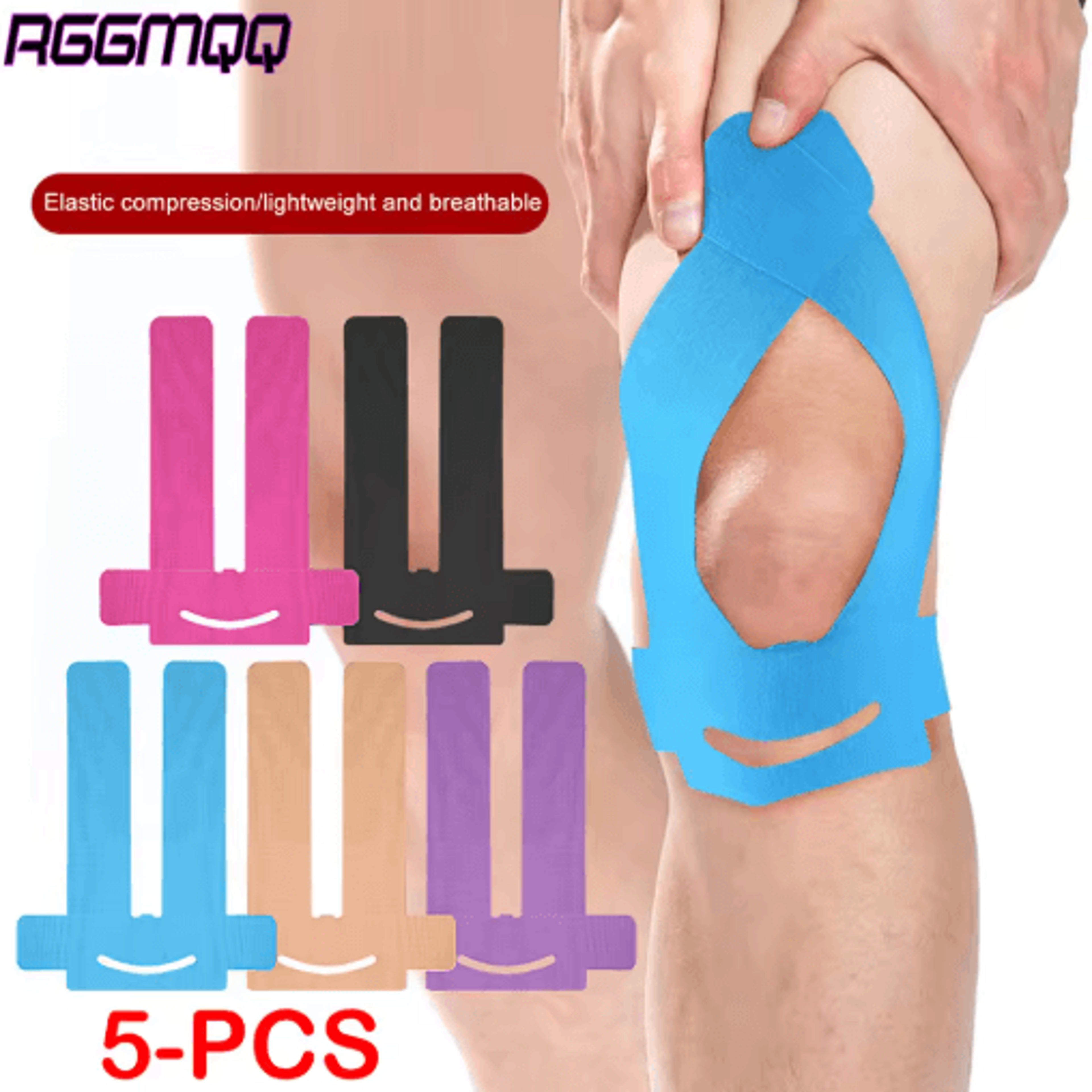5pcs waterproof kinesiology tape for knees – elastic athletic support tape for sports, workouts & recovery