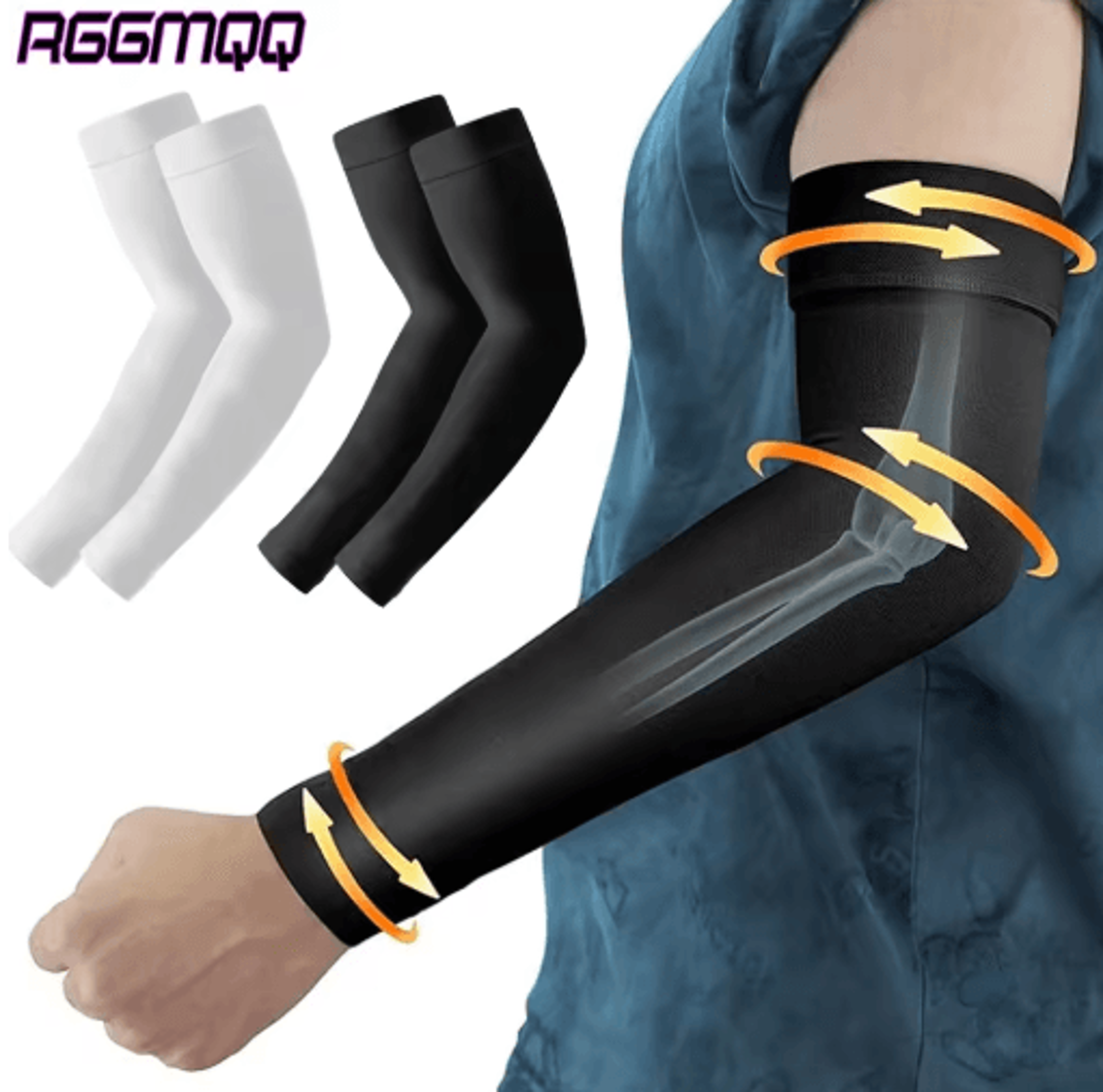 1 pair compression arm sleeves (20–30 mmhg) – graduated arm support sleeves for lymphedema, edema & everyday comfort