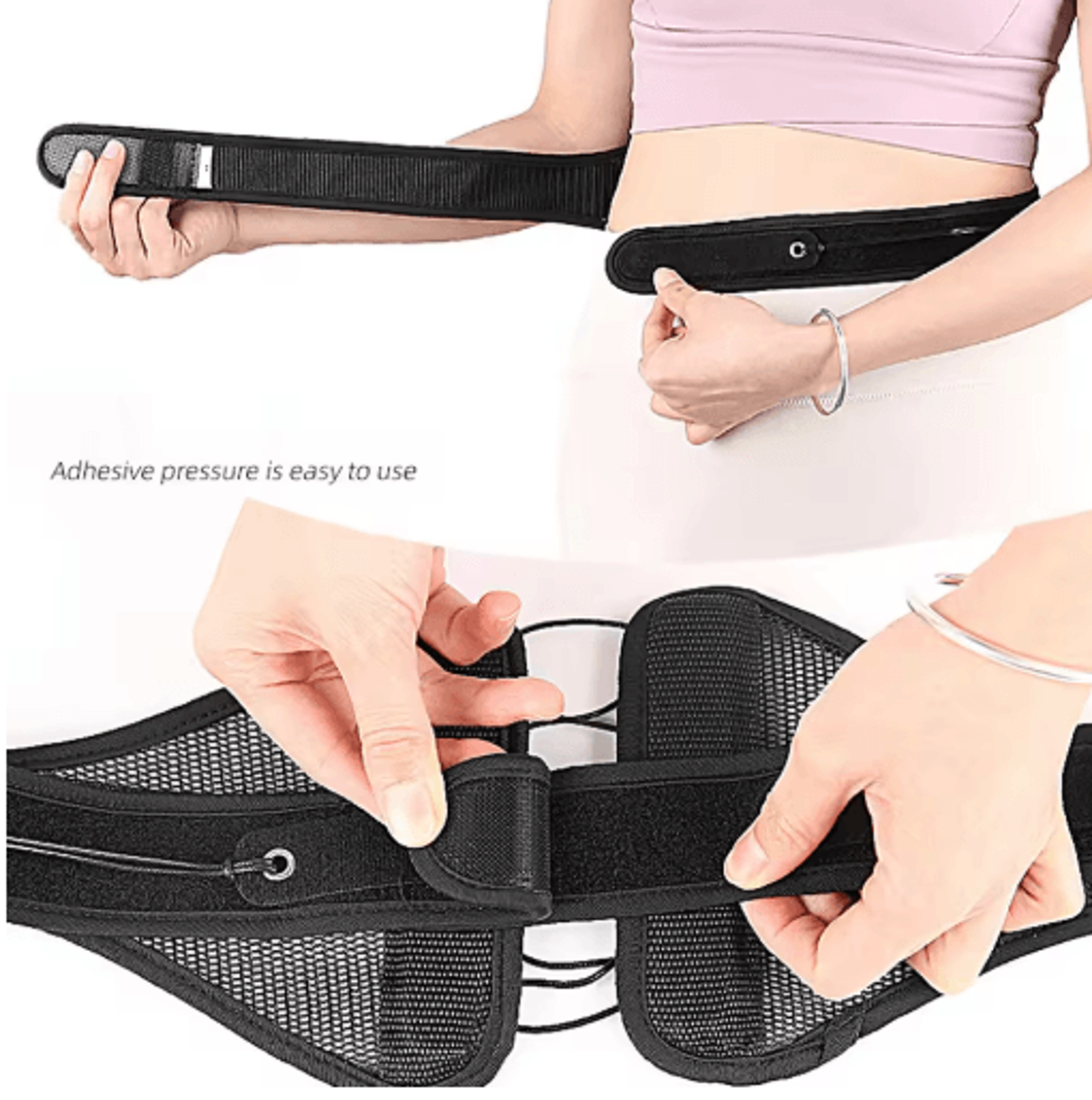 adjustable lower back brace with pulley system – lumbar support belt for men & women