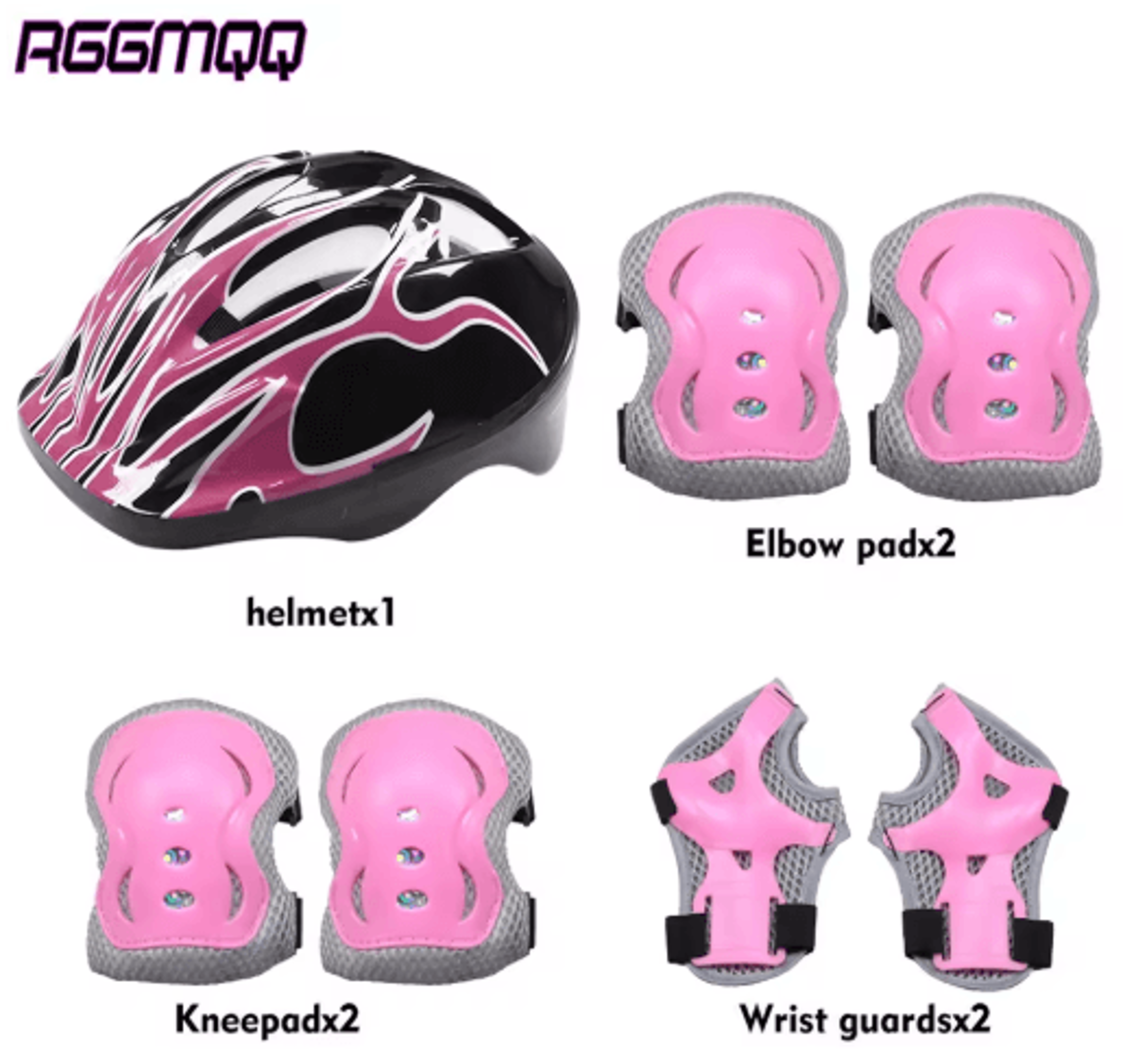 6-piece knee & elbow pads set with wrist guards multi-sport protective gear for kids & adults