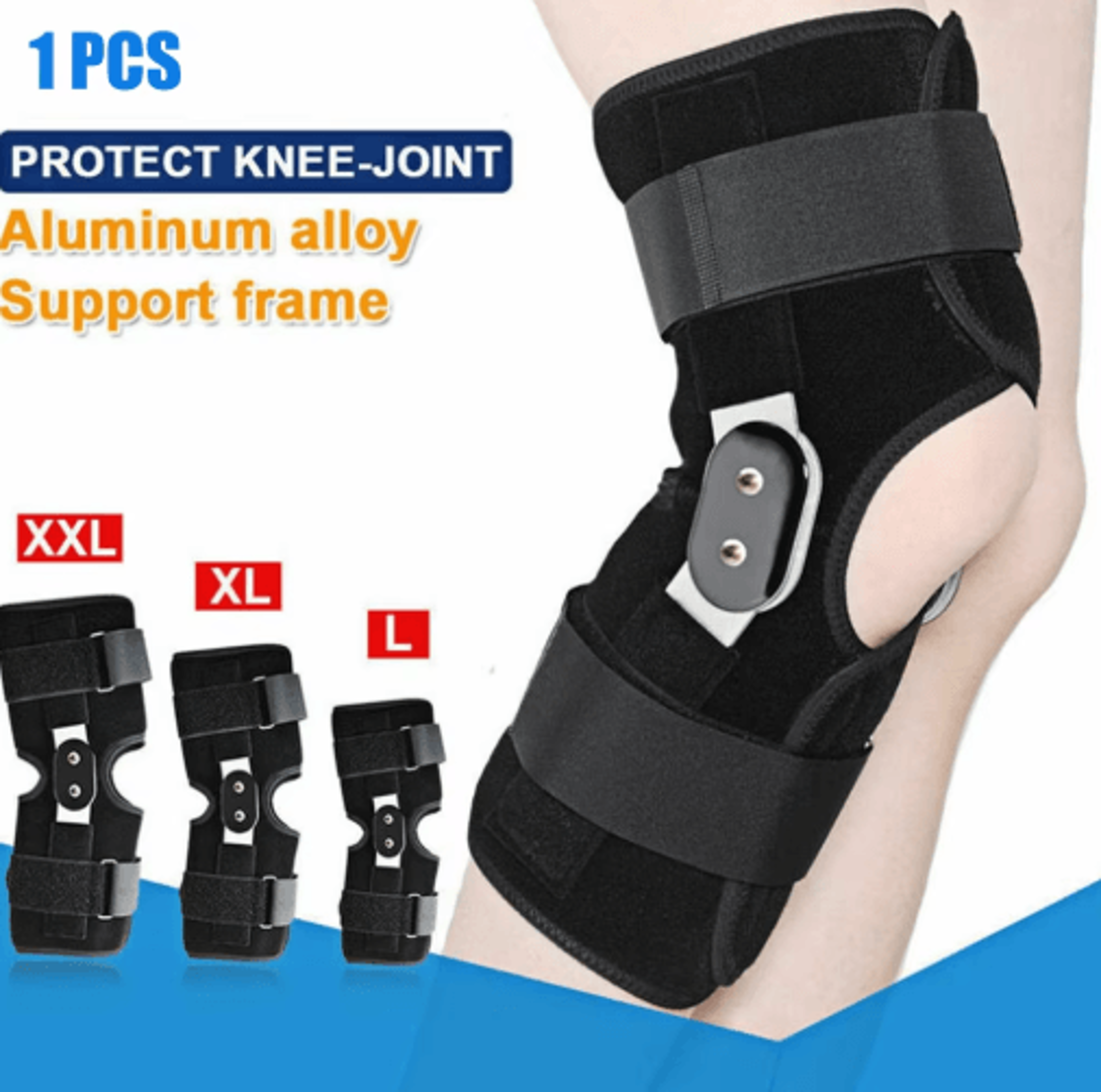 professional knee brace with removable aluminum side stabilizers – adjustable open patella knee support for men & women