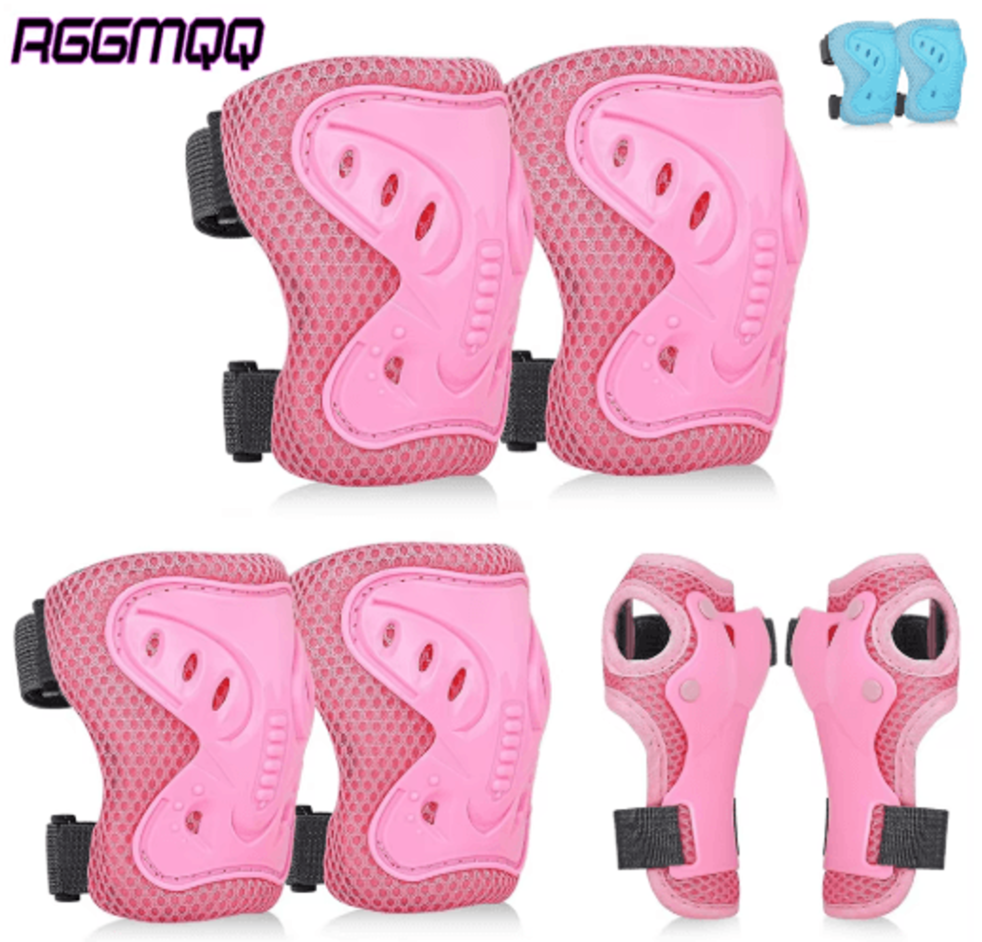 kids protective gear set – 6pcs knee, elbow & wrist pads for roller skating, cycling & skateboarding (ages 3–10)