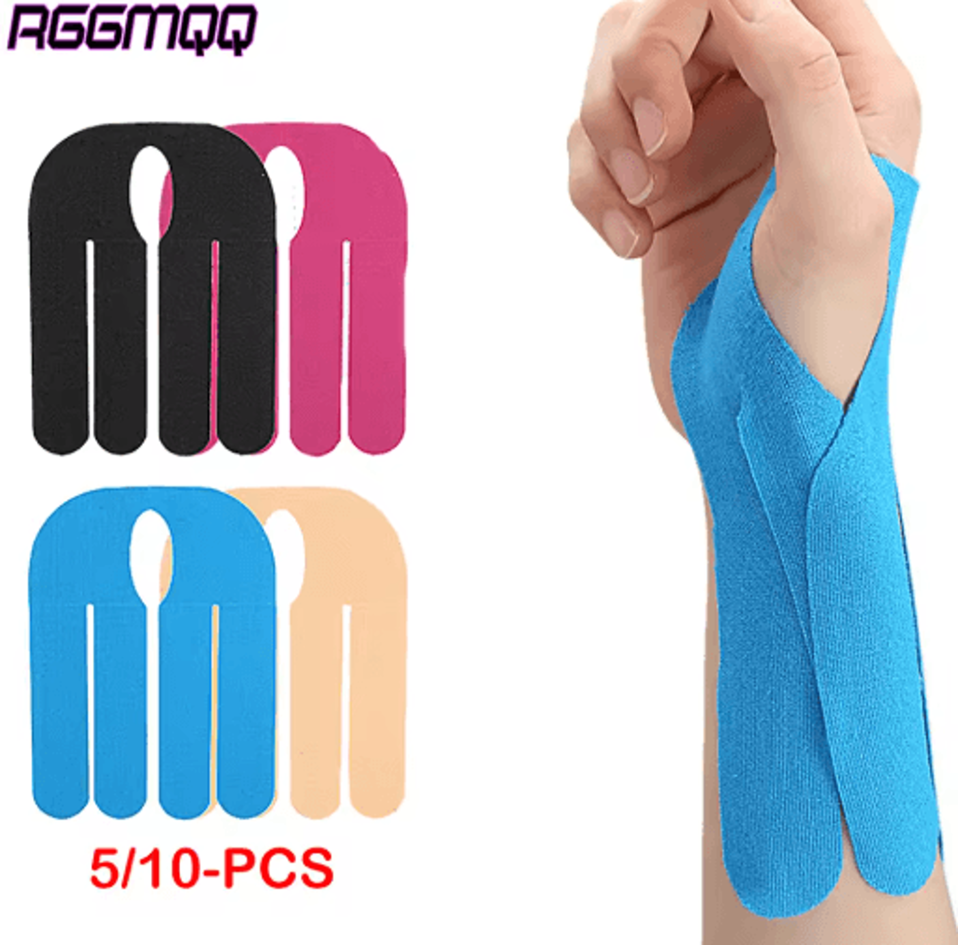 precut kinesiology tape for wrist & thumb – waterproof athletic support tape (5pcs/10pcs)