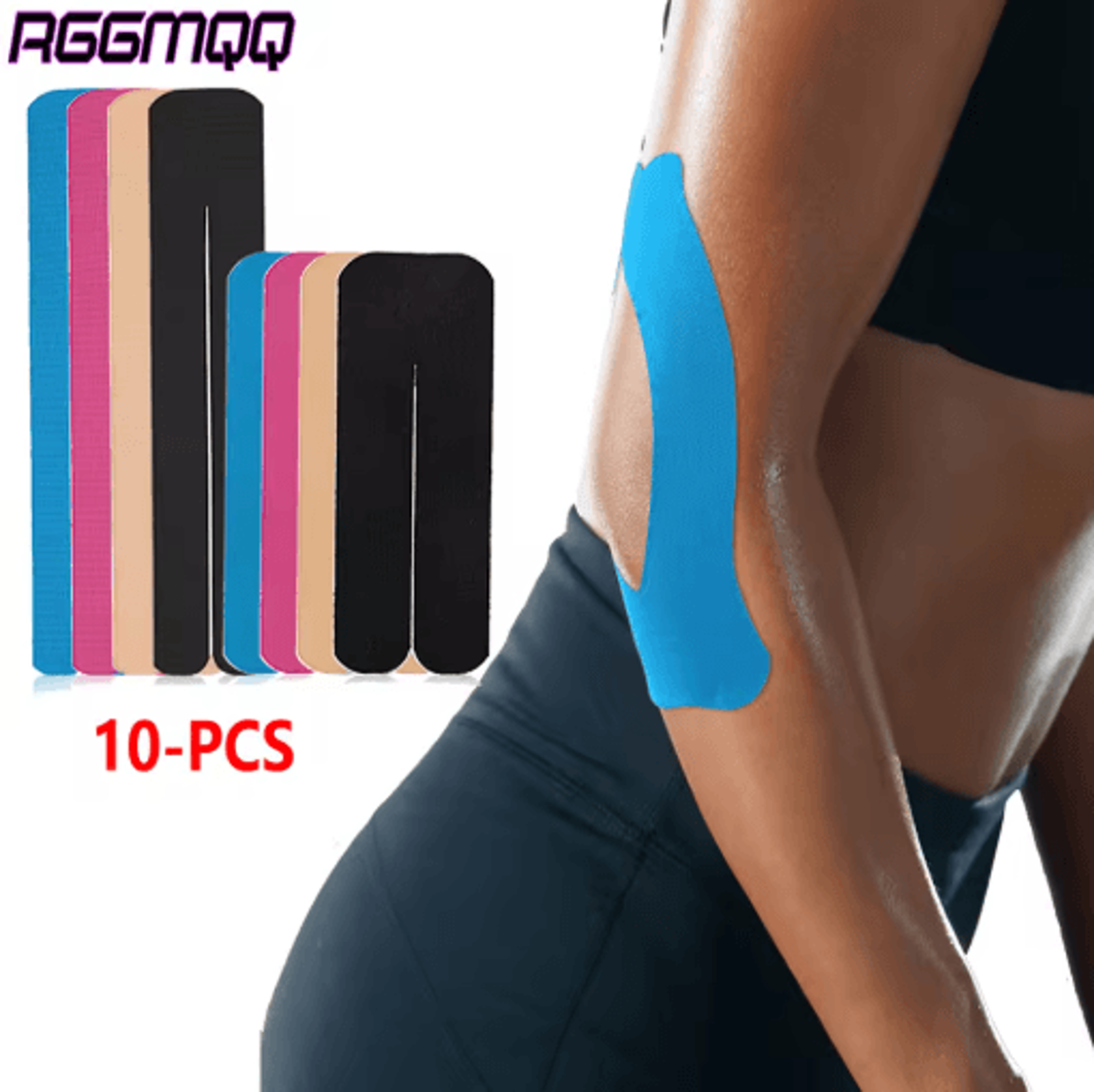 10pcs precut kinesiology tape – waterproof elastic athletic tape for knee, ankle & shoulder support