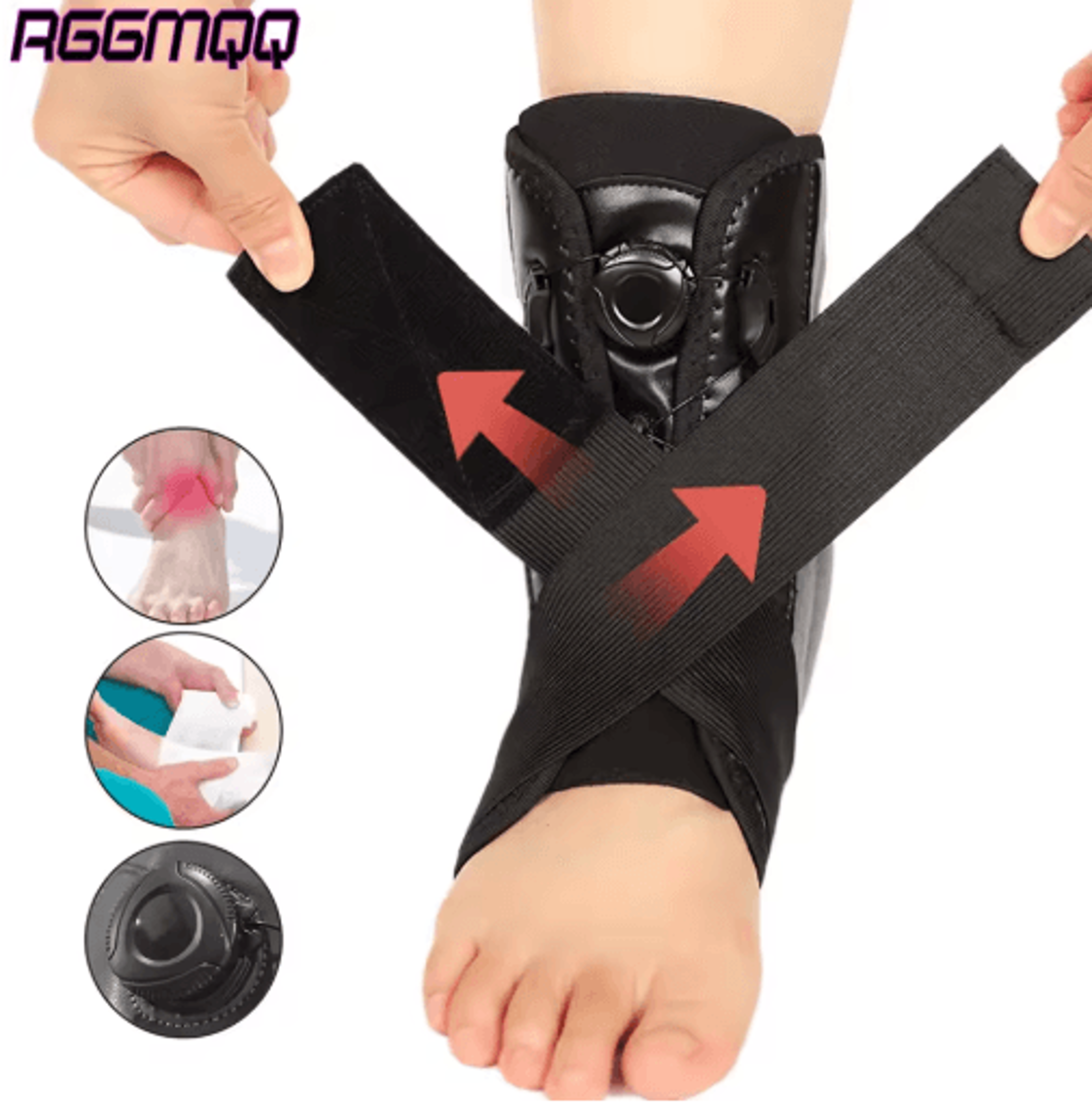 heavy-duty lace-up ankle brace with aluminum side stabilizers – adjustable support for sports & everyday wear