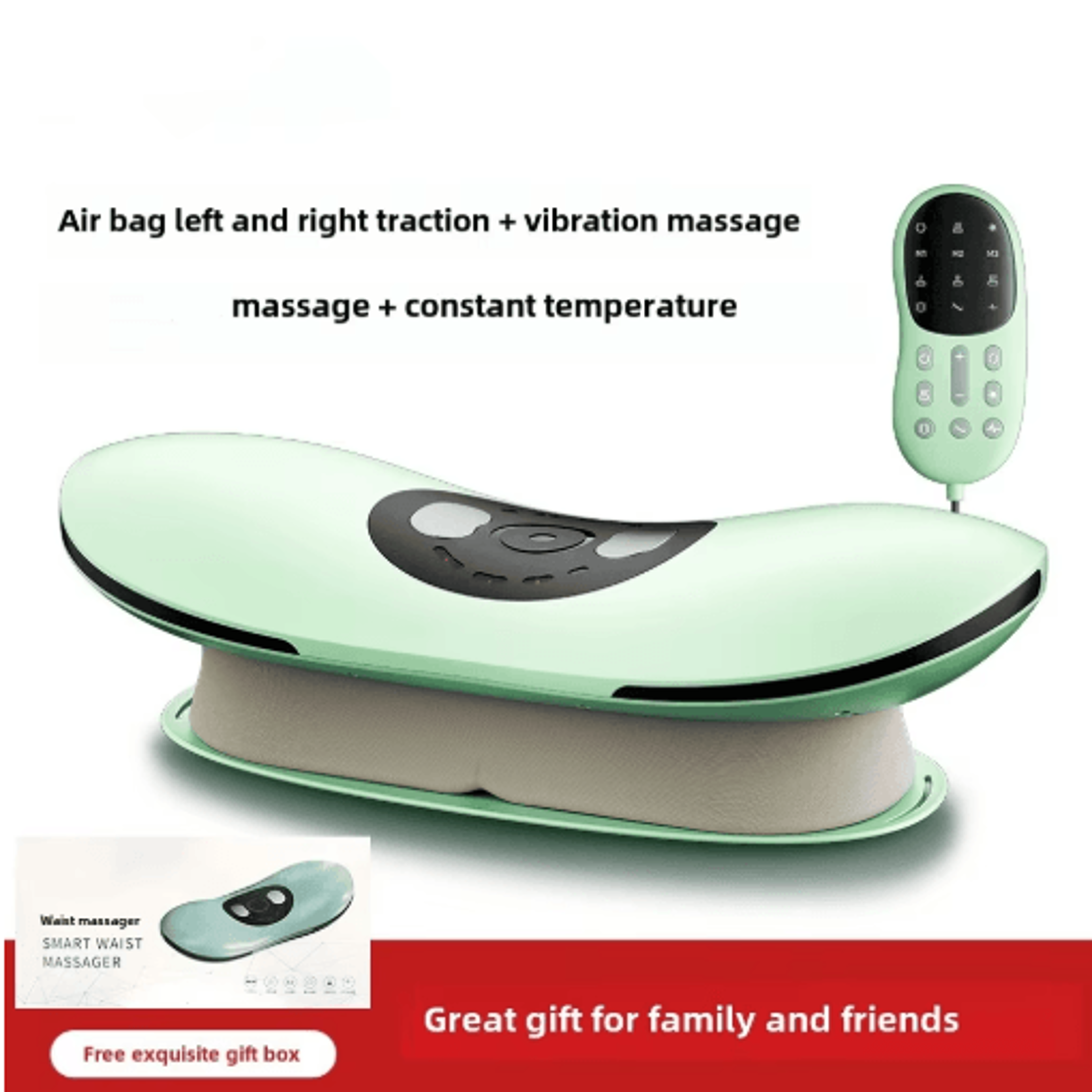electric lumbar traction device with heat – adjustable inflatable back stretcher & massage cushion