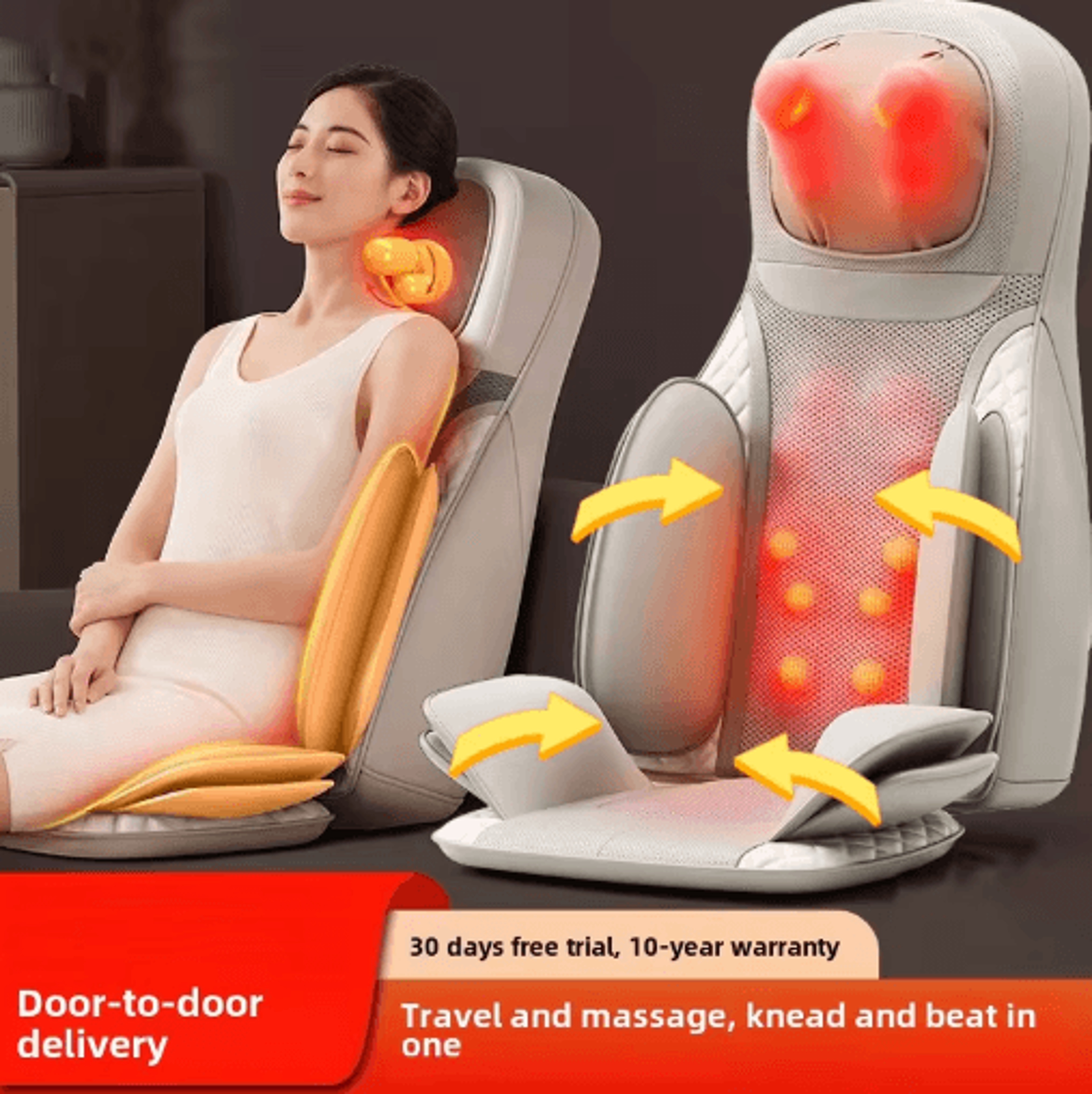 3d body balance chair massager with heat – multifunctional neck, back & lumbar massage cushion