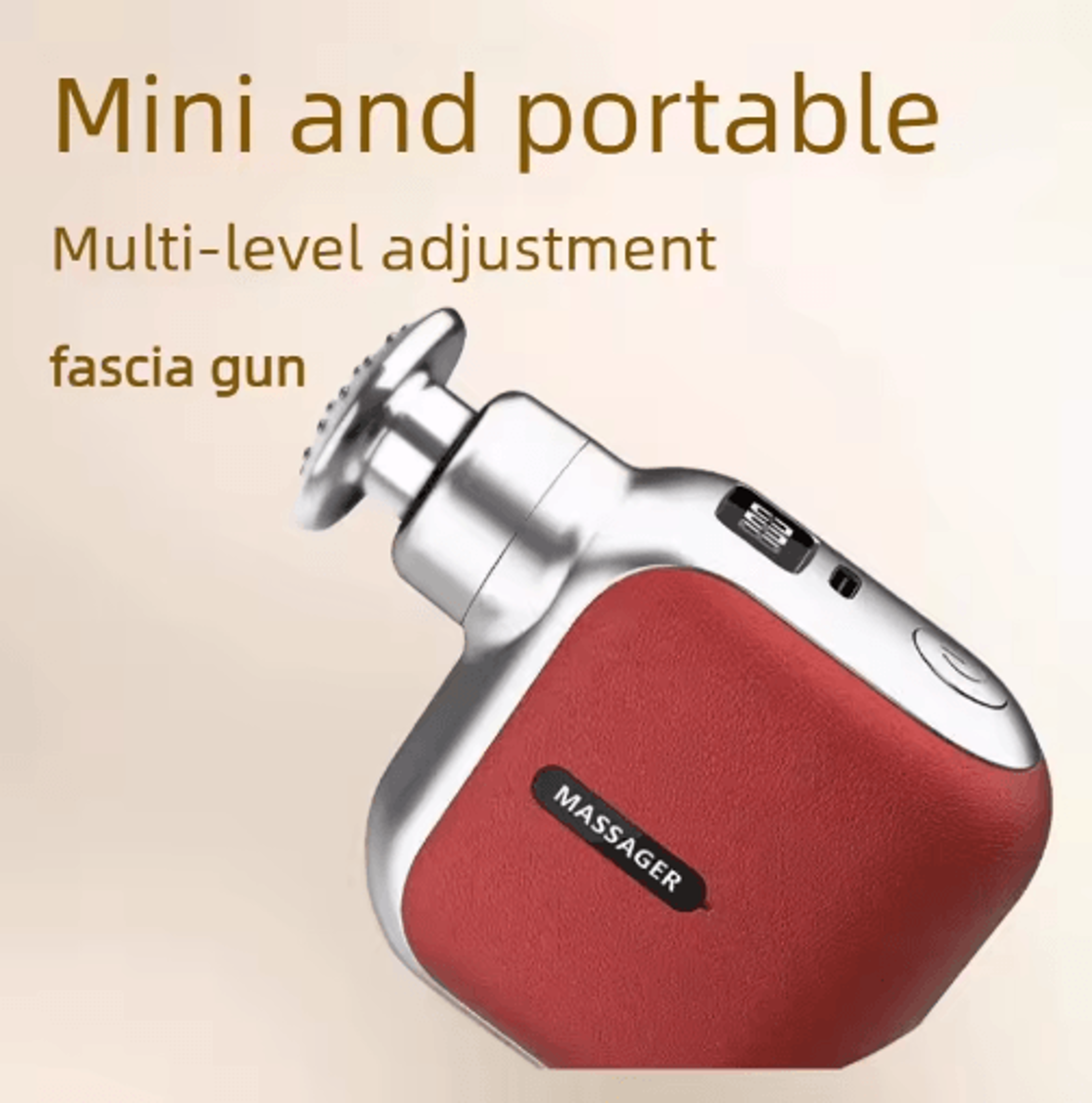 mini pocket massage gun with 4 silicone heads – portable quiet muscle massager for home & office