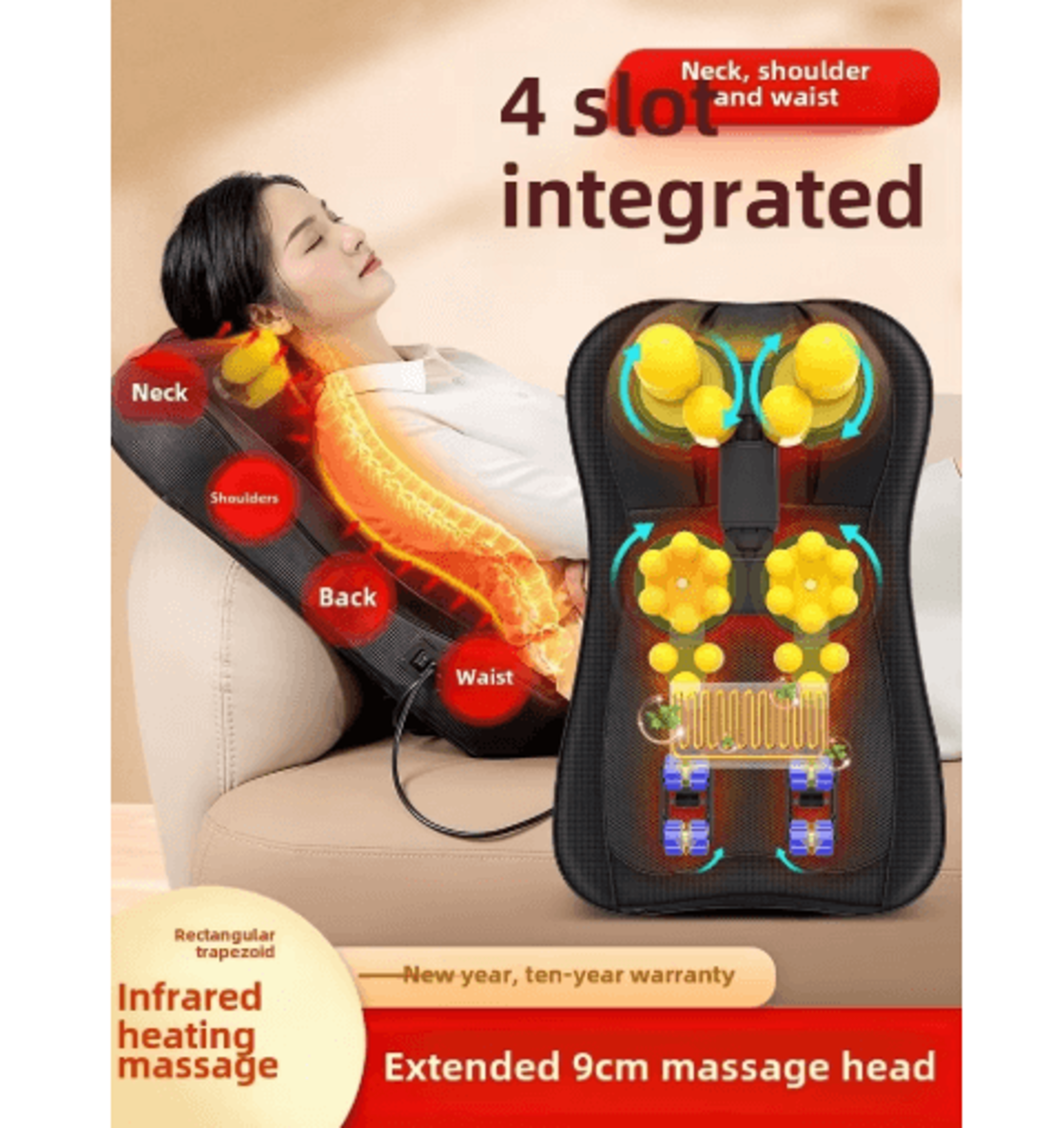 jaiyorl full body massage chair pad – neck, shoulder, back & waist rolling massager with remote control