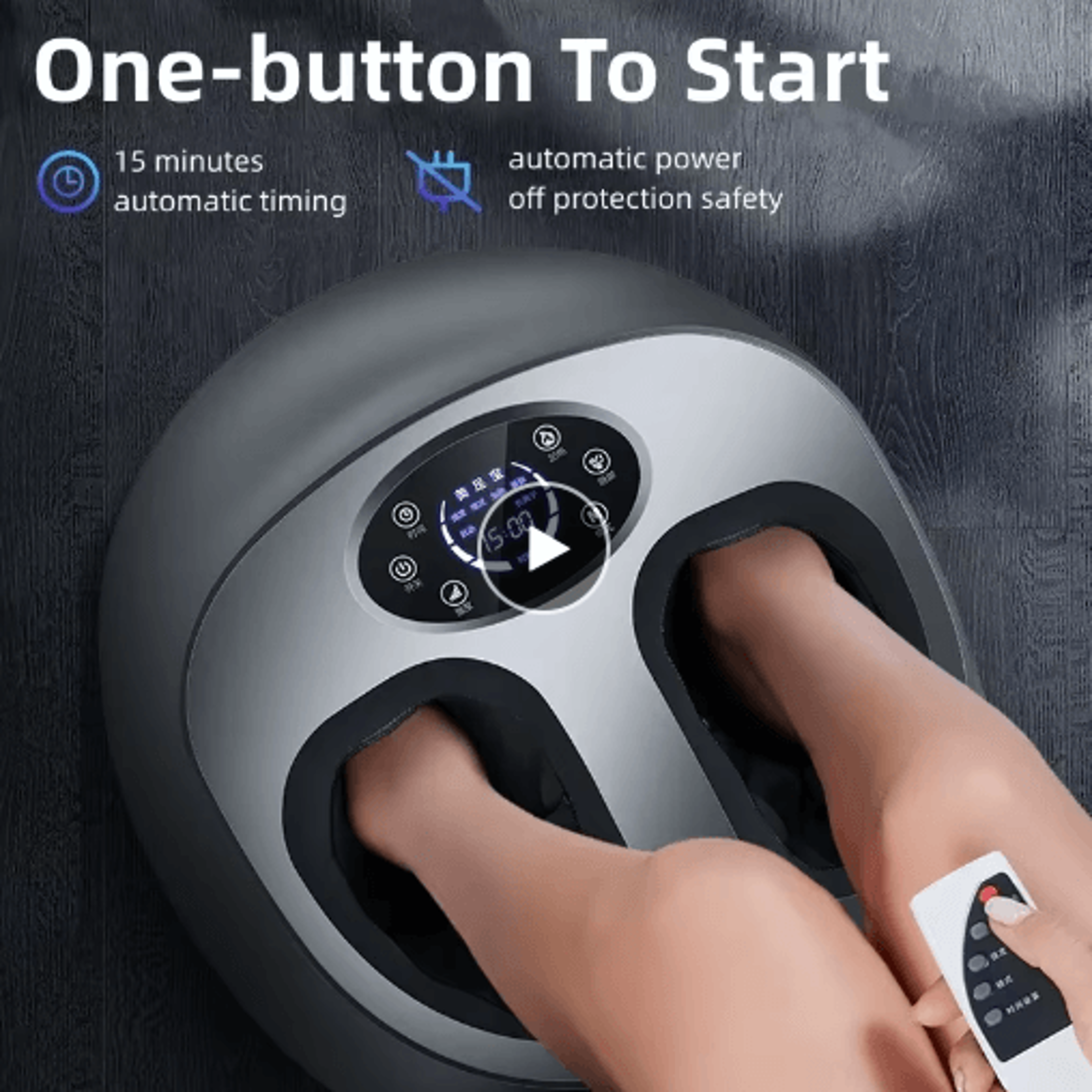 electric shiatsu foot massager with heat, air compression & full wrap massage