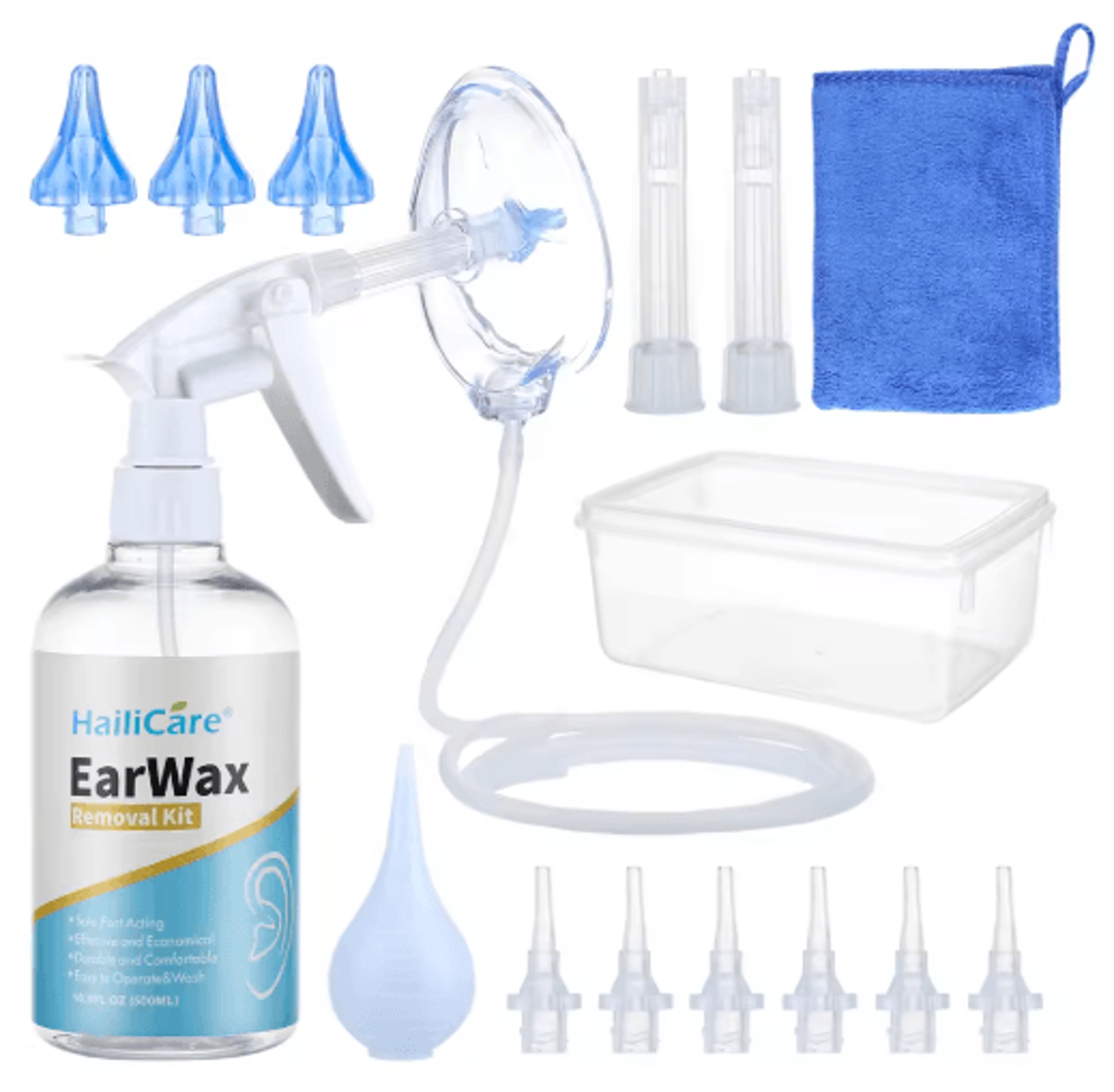 manual ear wax removal irrigation kit – safe ear cleaning water flushing system