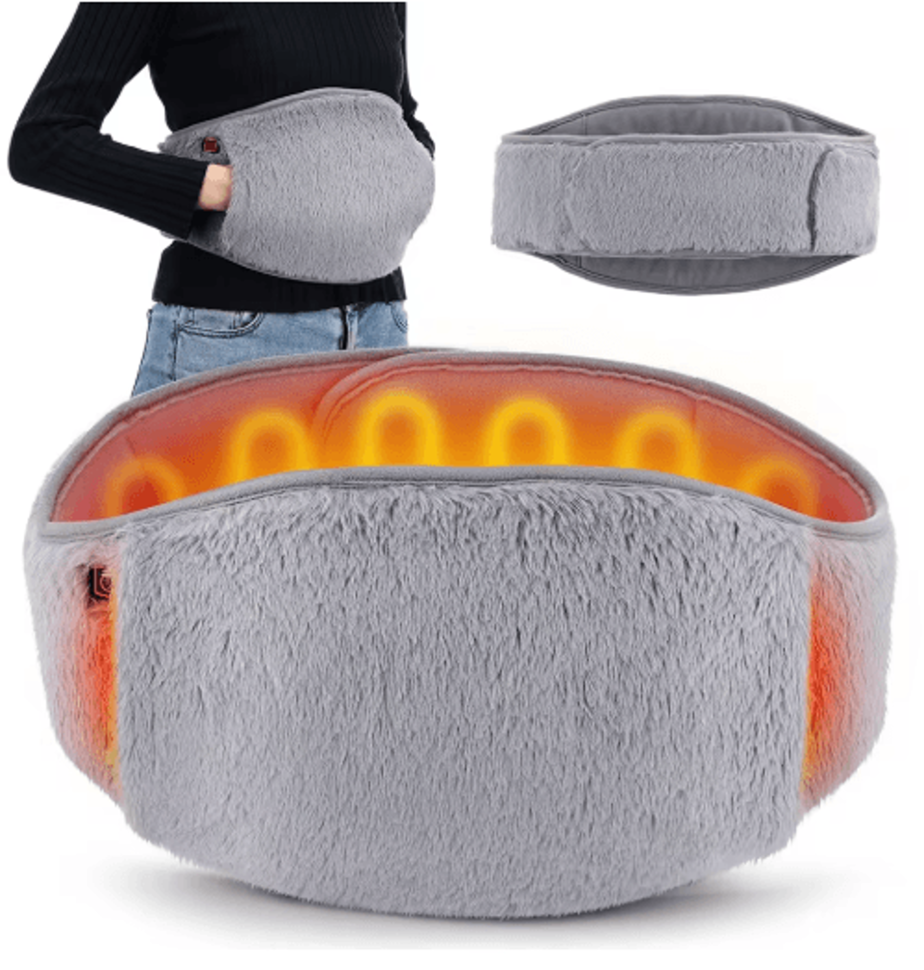 electric heated waist belt with 3-level temperature control for abdominal & waist warmth
