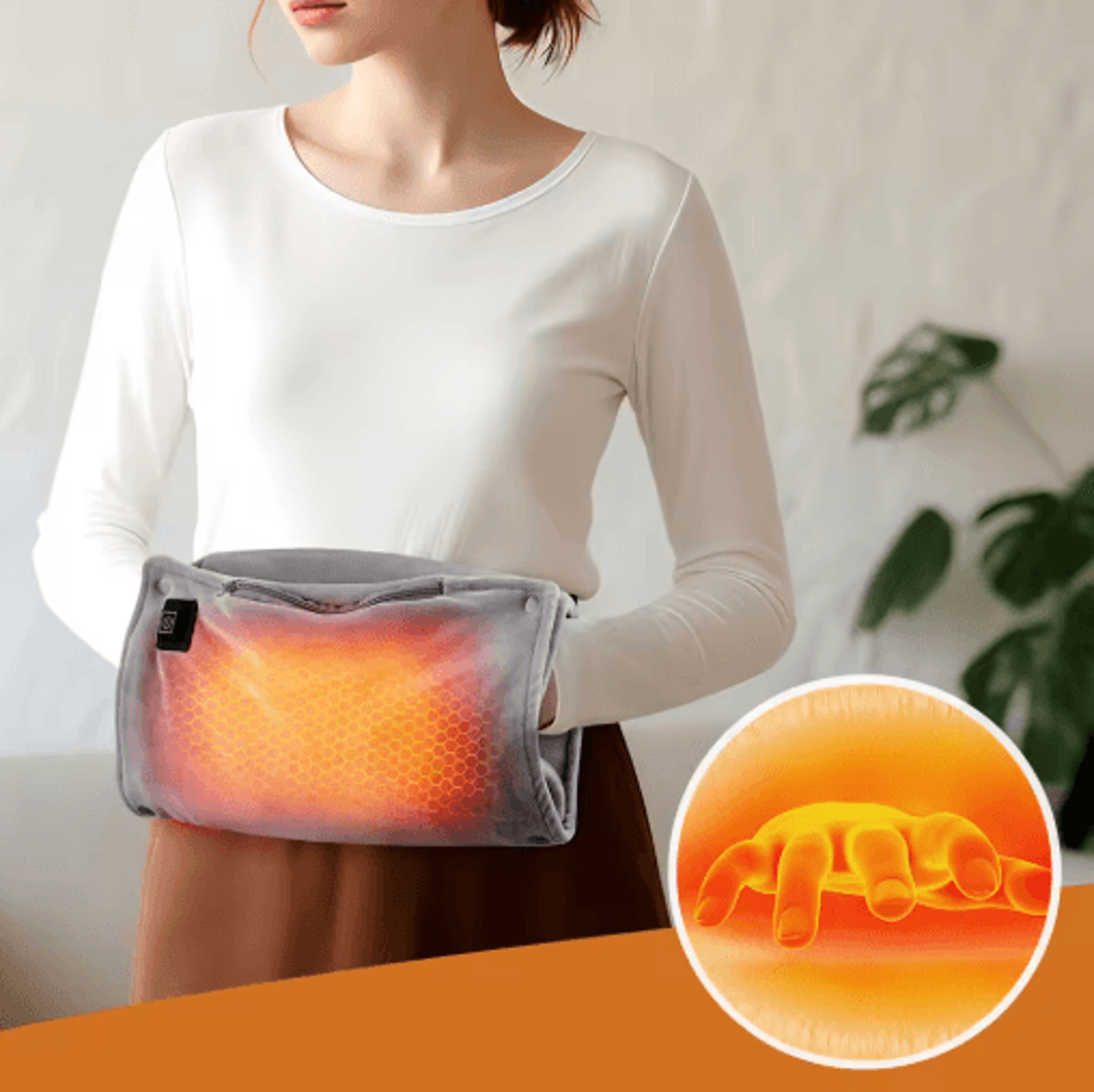 graphene electric heating pad with 3 heat levels for back, waist & abdomen
