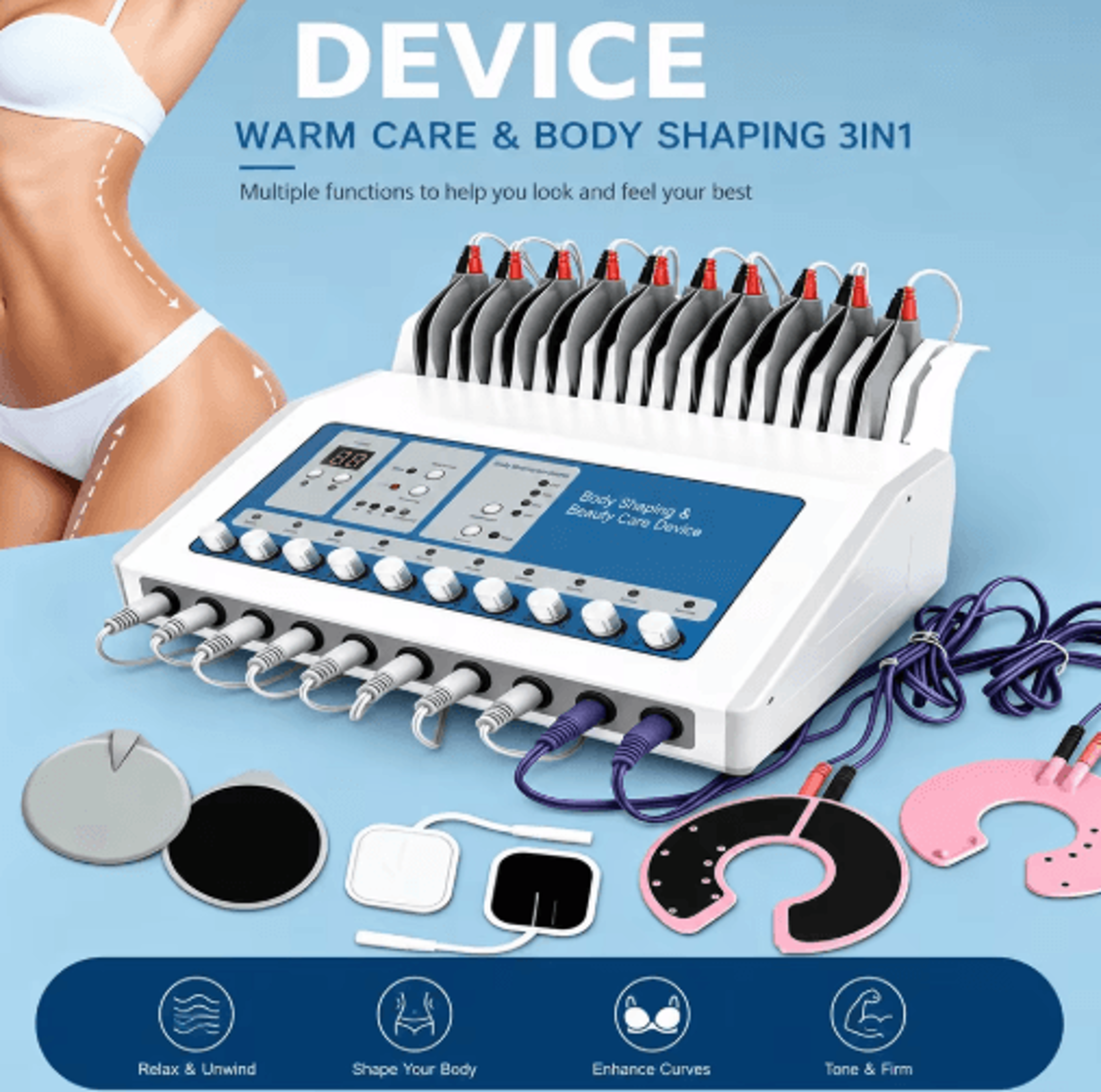 ems pulse massage beauty device for body care, muscle relaxation & skin wellness