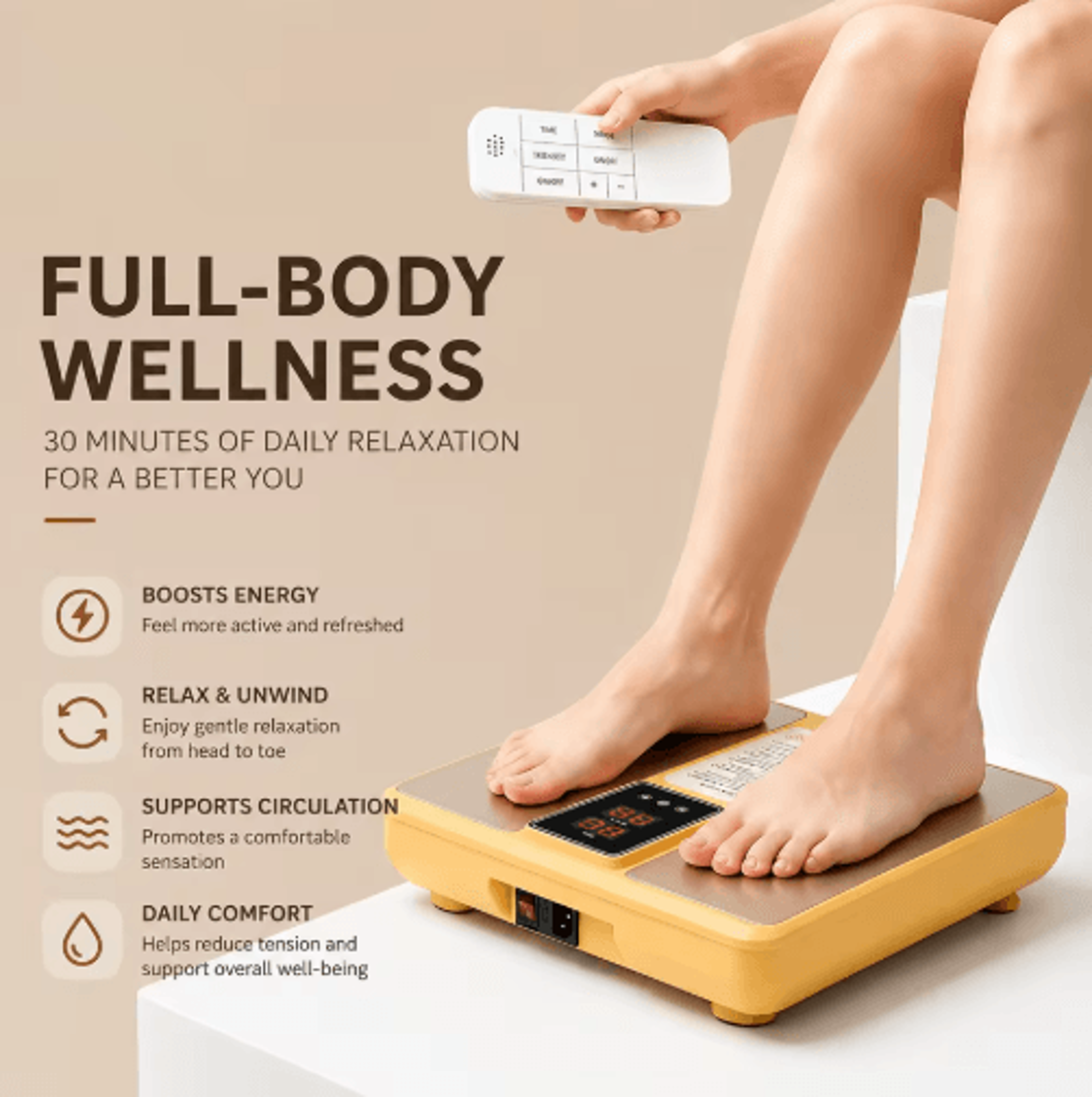 terahertz foot massager with warming therapy for relaxation, circulation & daily foot care