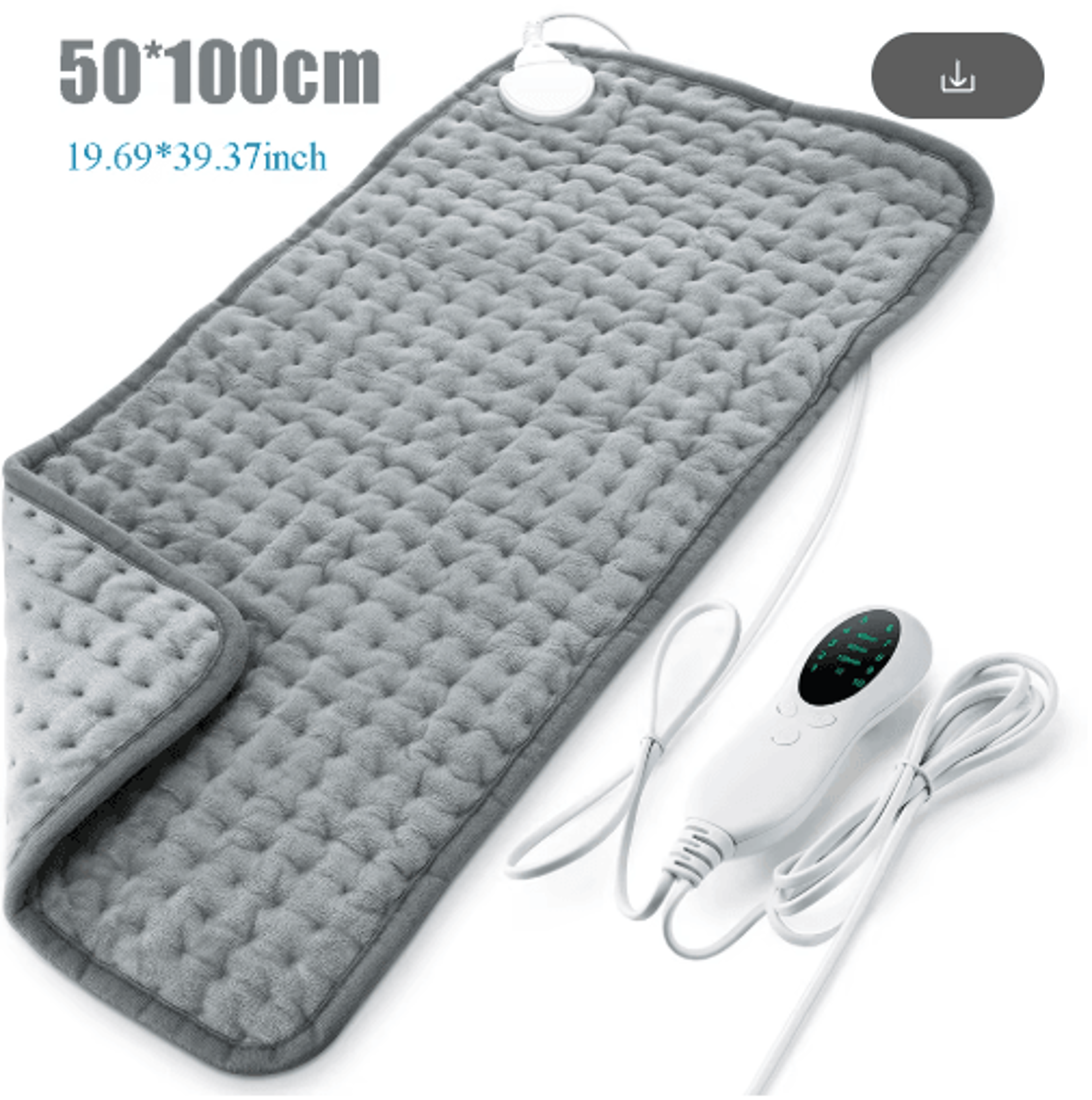 electric heating pad blanket for neck, shoulders, back & legs – washable 50 by 100cm heated throw