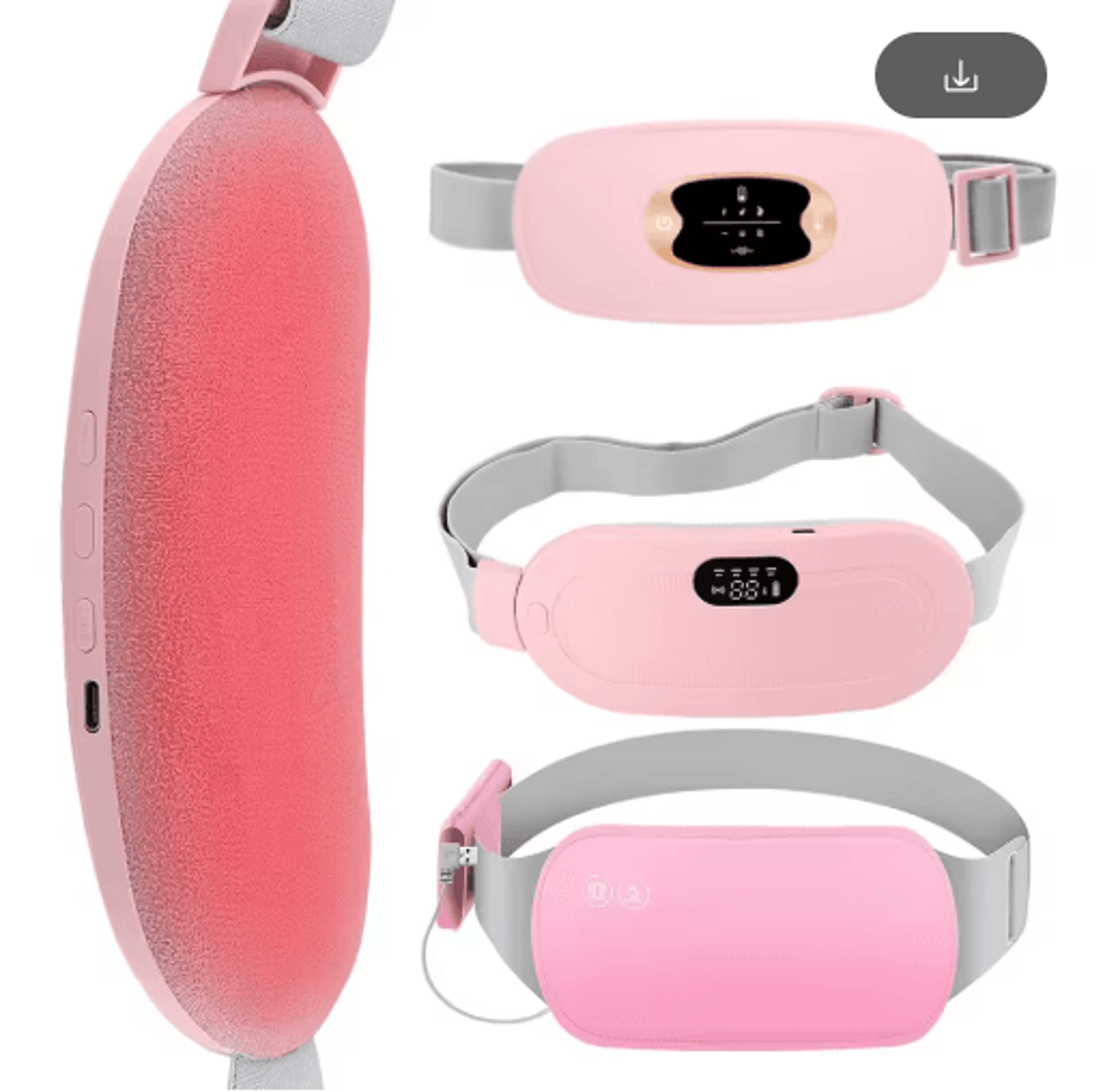 usb rechargeable menstrual heating pad belt with vibration massage for abdominal comfort