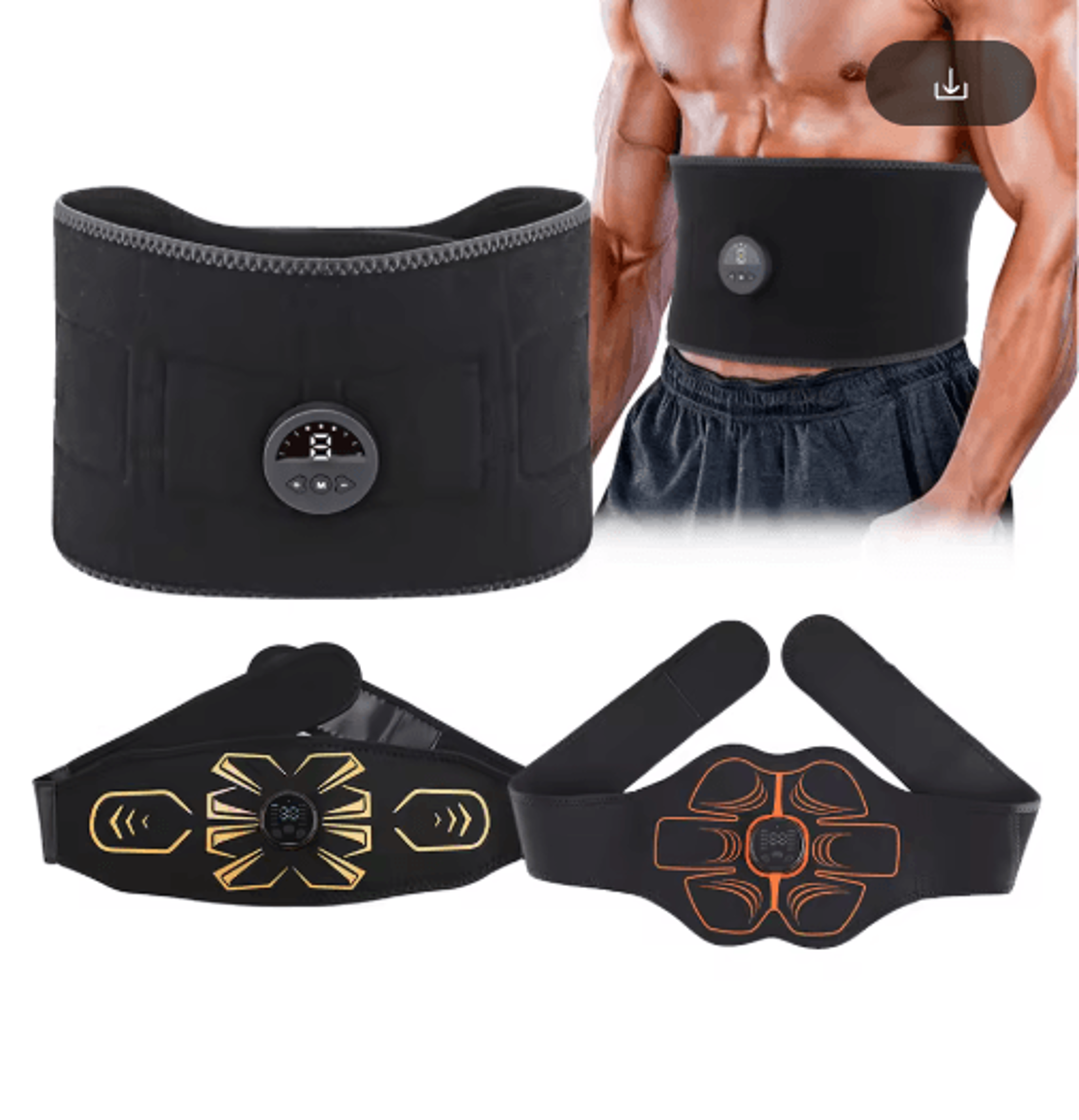 ems muscle stimulator belt for waist & abdomen – electric muscle massager for fitness & recovery