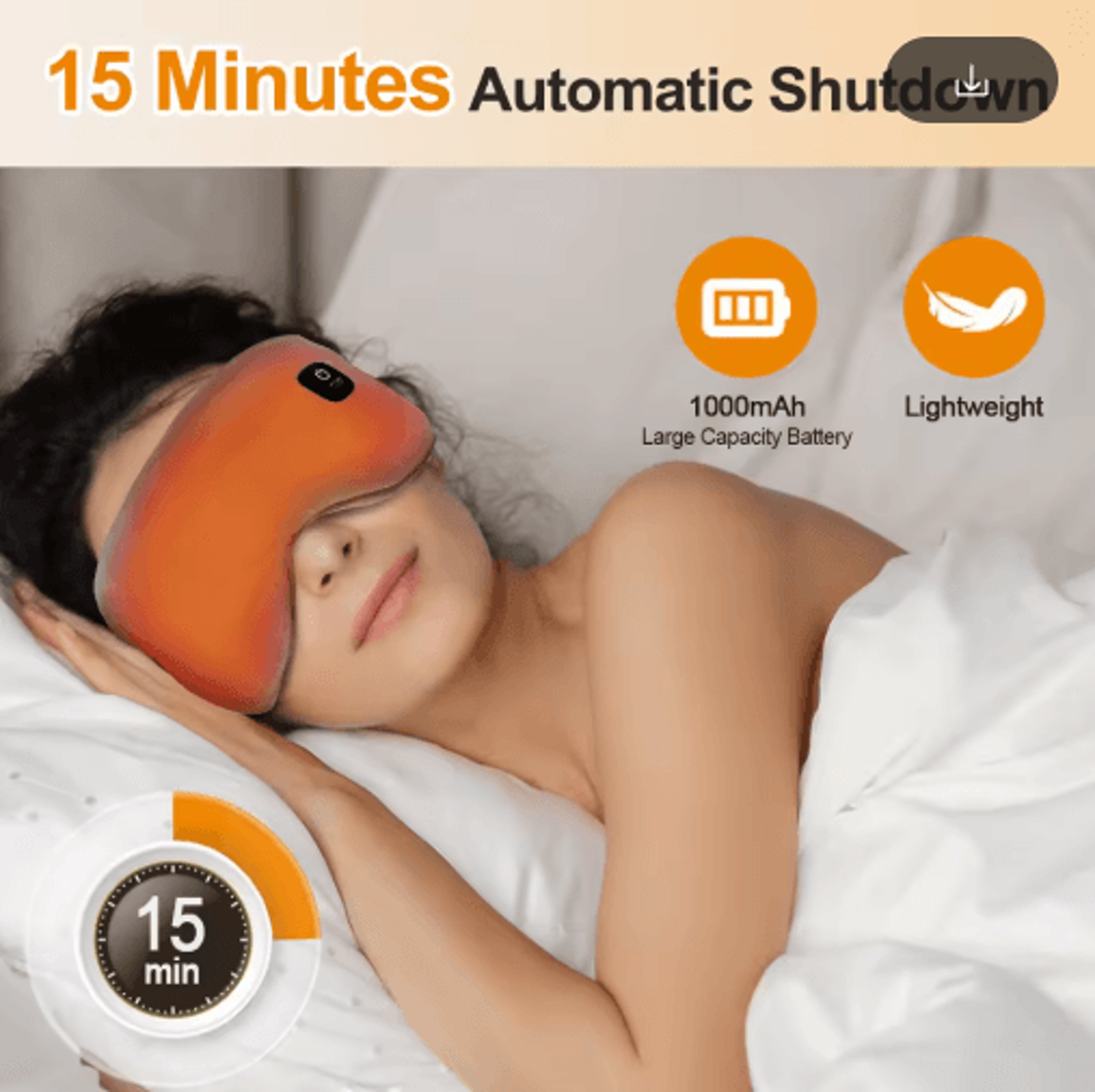 heated eye mask for dry eyes – washable warm eye compress sleep mask with light blocking design