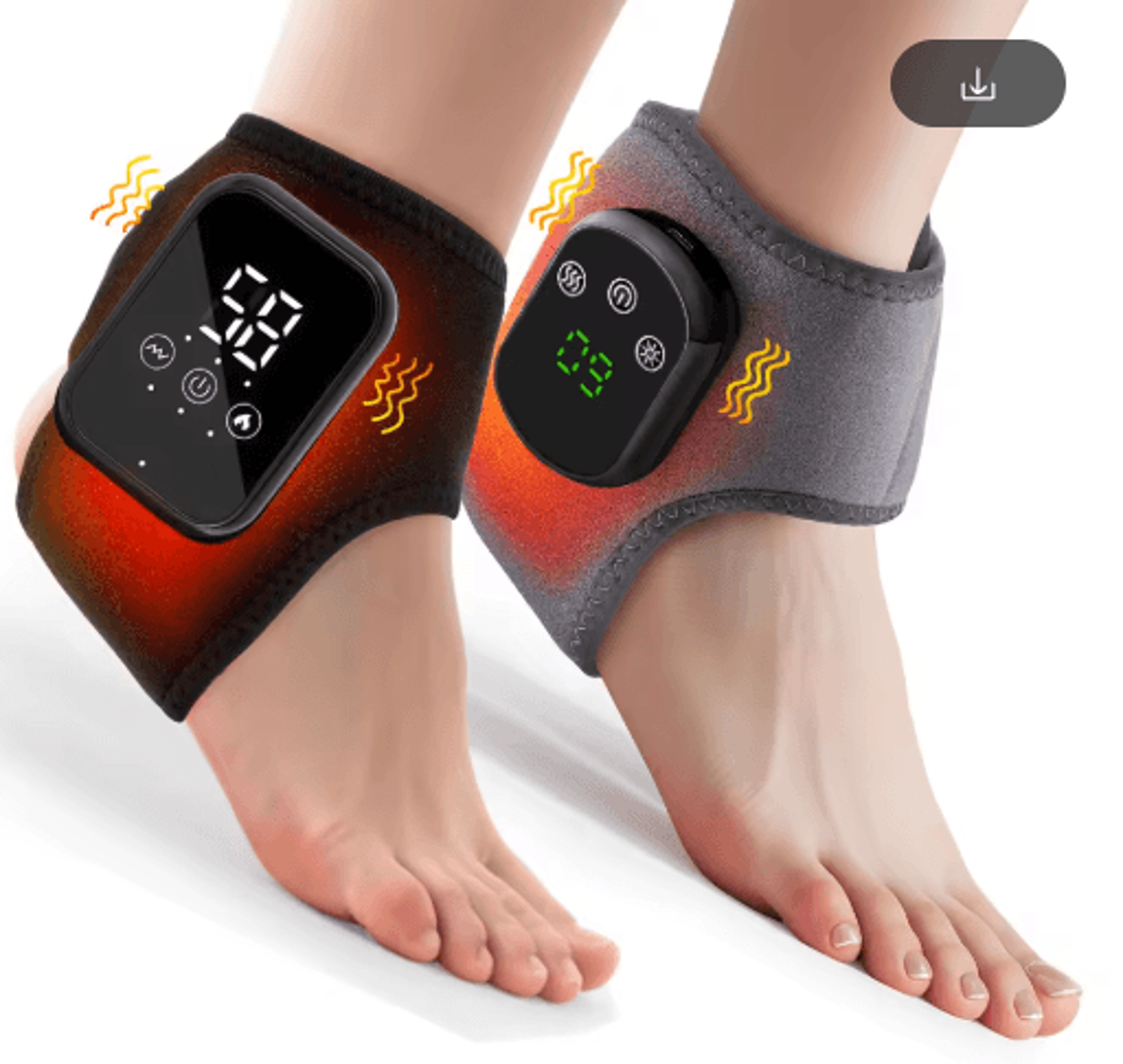 cordless electric ankle massager with infrared heat & vibration – heated ankle brace for joint & muscle comfort