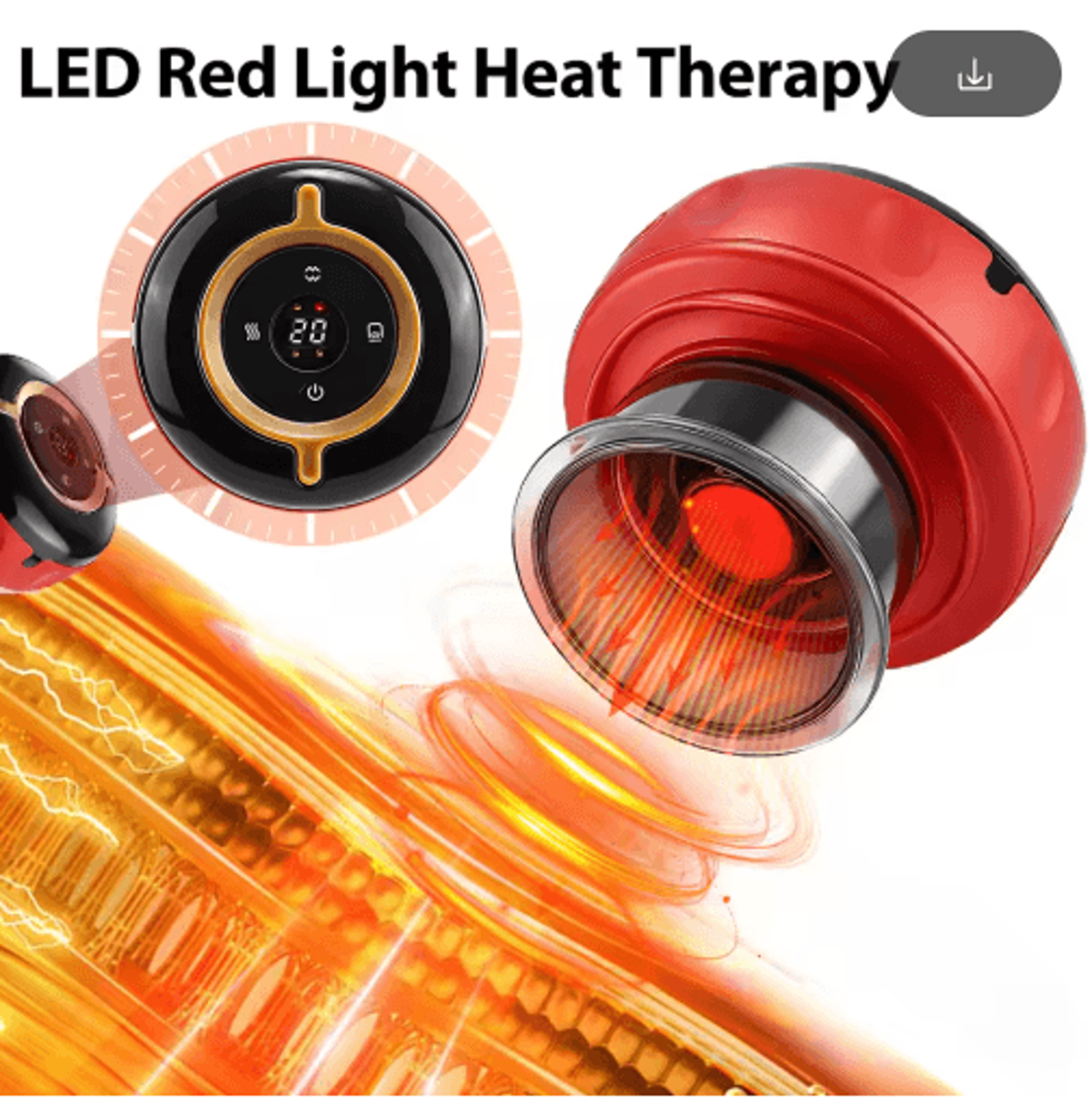 smart electric cupping massager with heat & red light therapy – 12-level vacuum supping massager with remote control