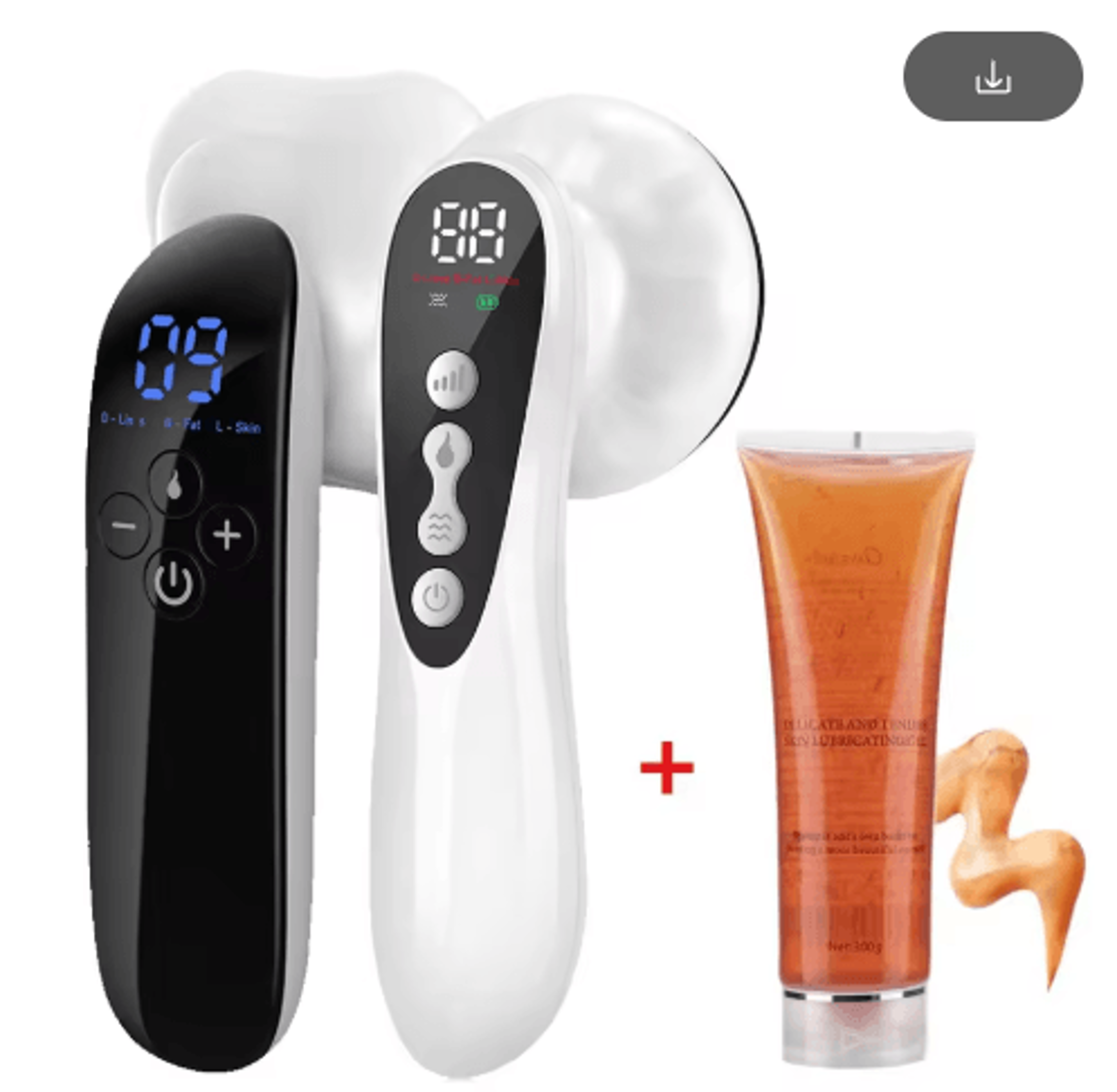 cordless handheld body sculpting massager – vibrating cellulite massage device with slimming gel kit
