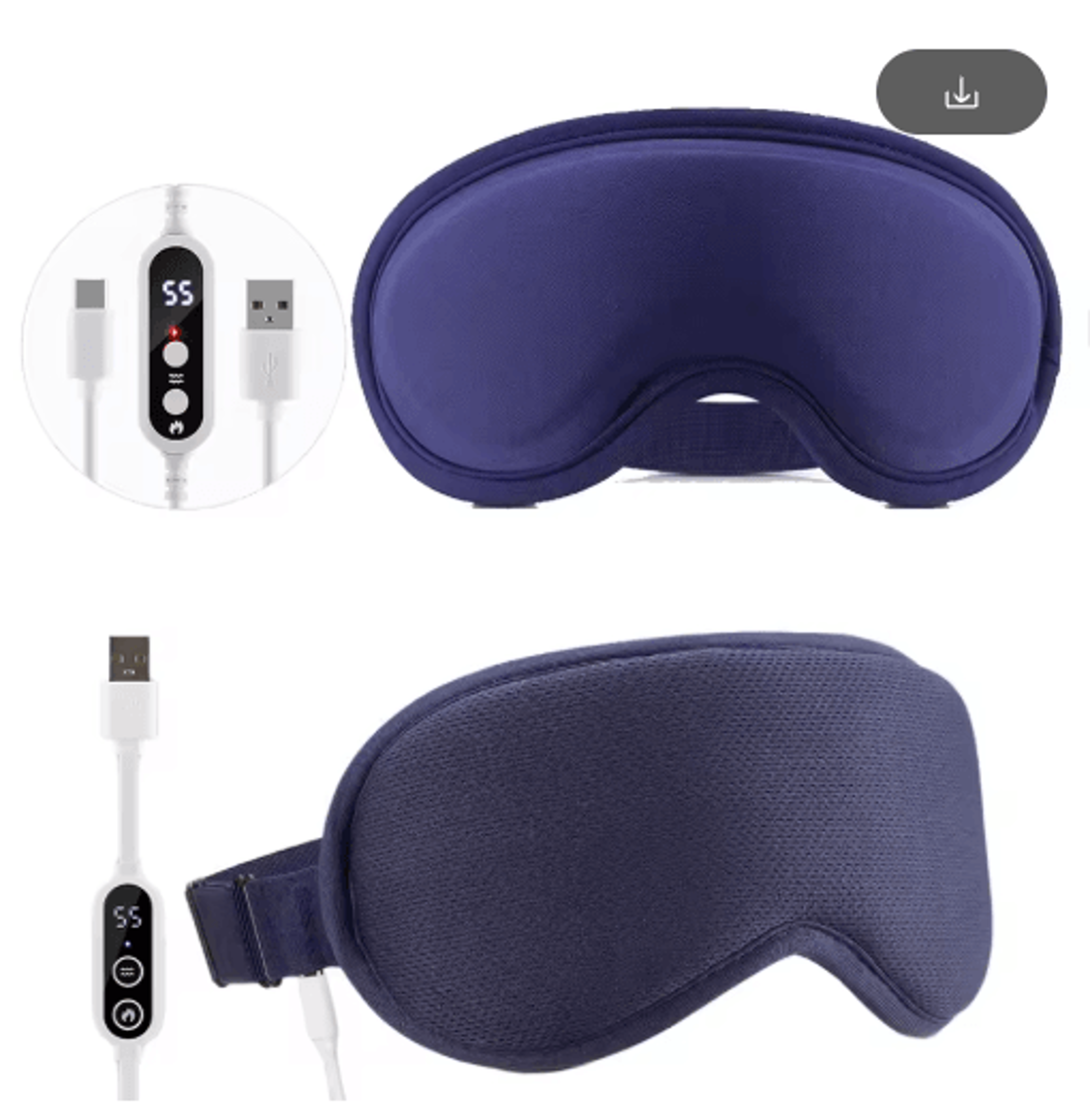 usb heated eye massager with vibration – blackout warm compress sleep mask for eye strain relief