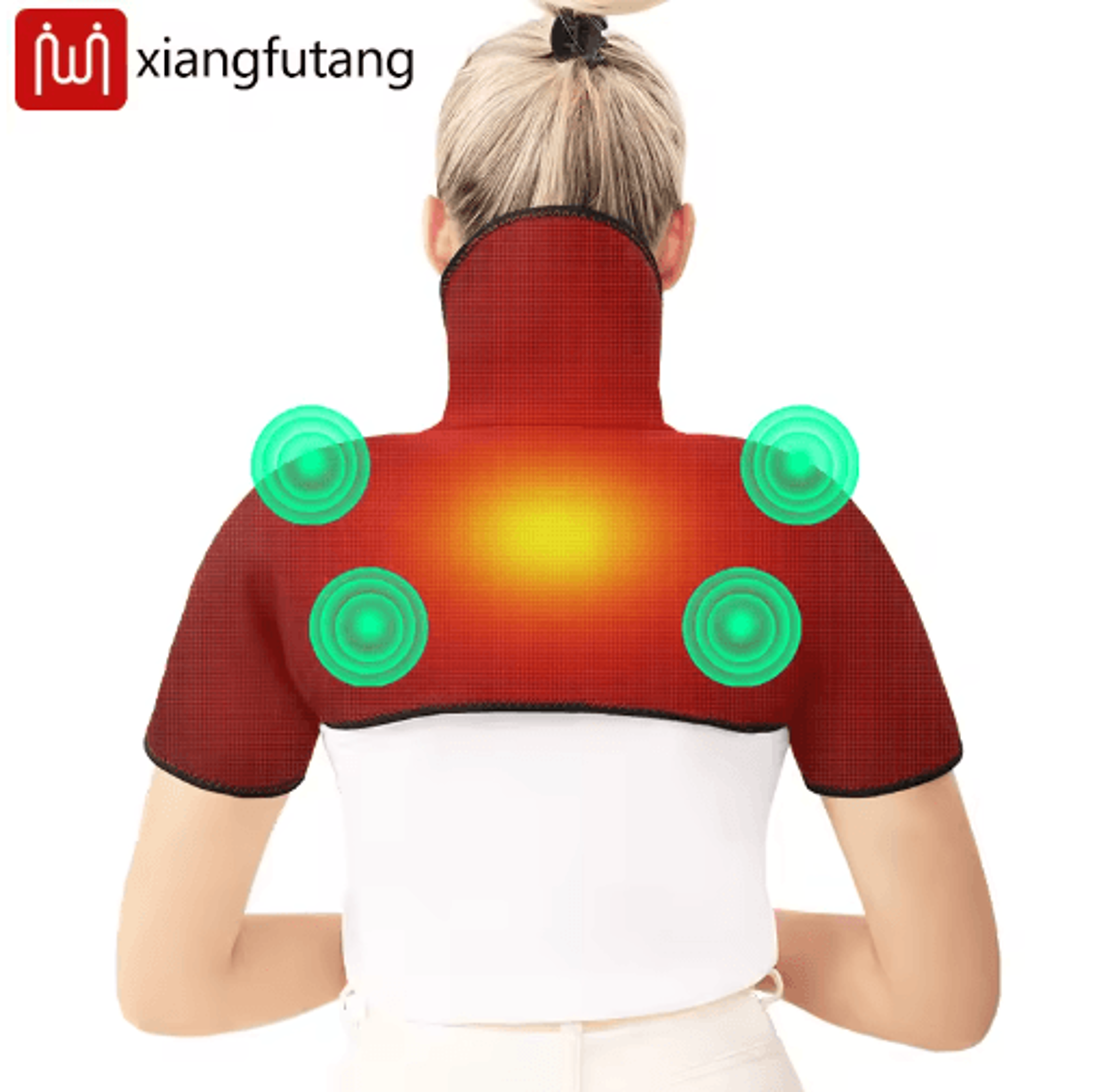 shoulder & neck heating massage shawl – electric cervical heating wrap with 3 heat levels