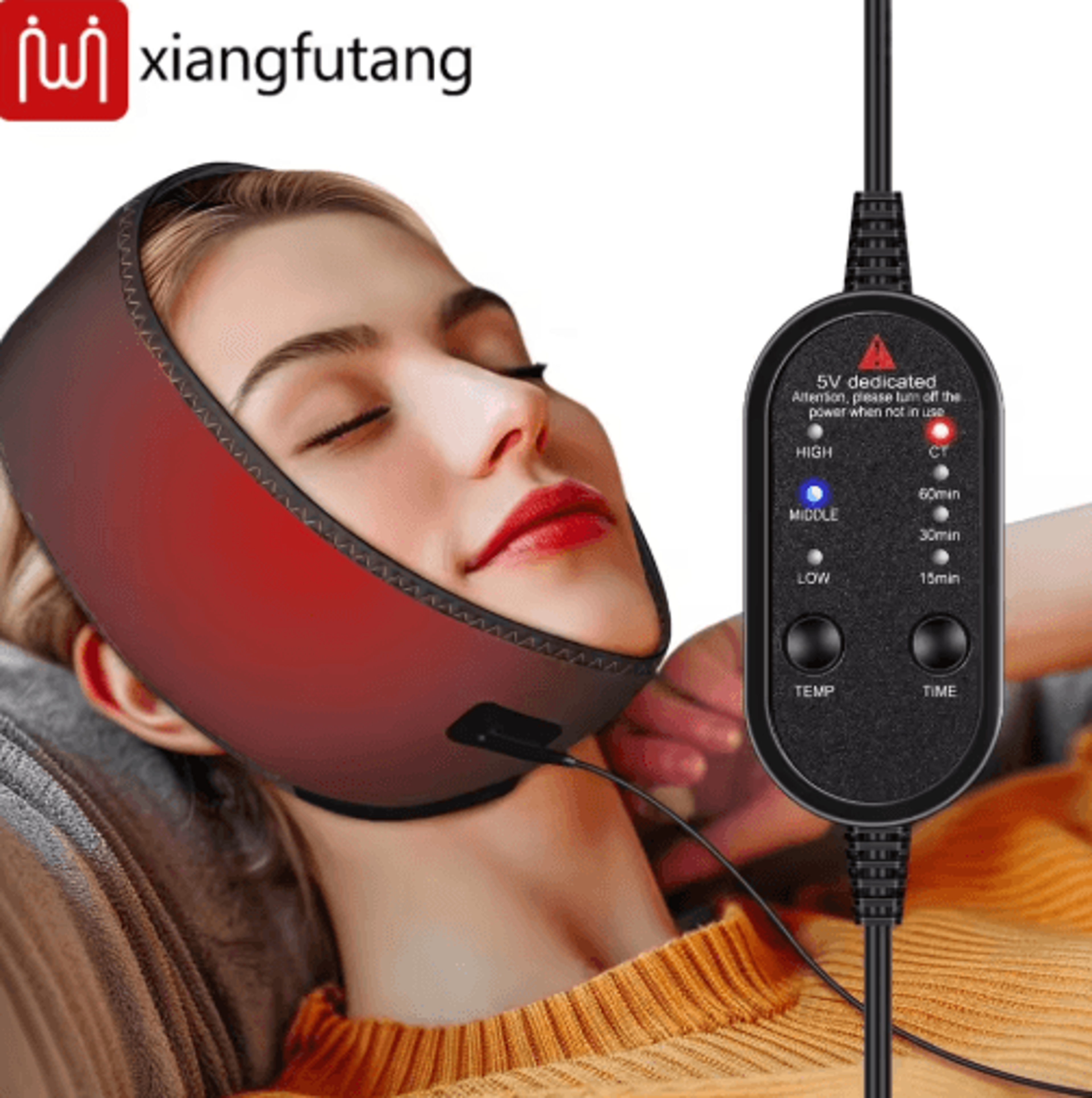 electric heated jaw wrap – face & chin heating pad with 3 heat and timer settings