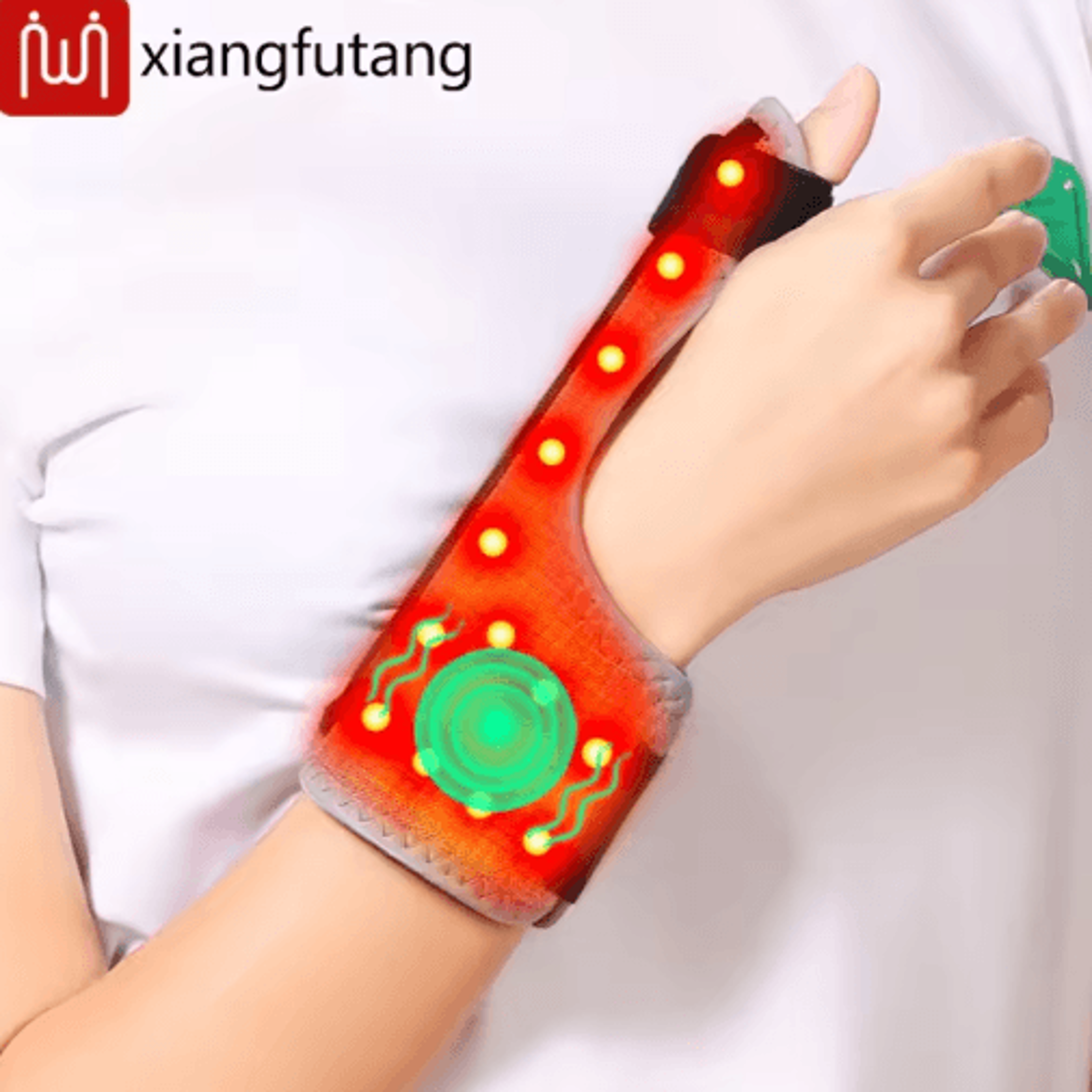 red light heated finger & wrist support brace – electric heating pad with vibration & adjustable heat
