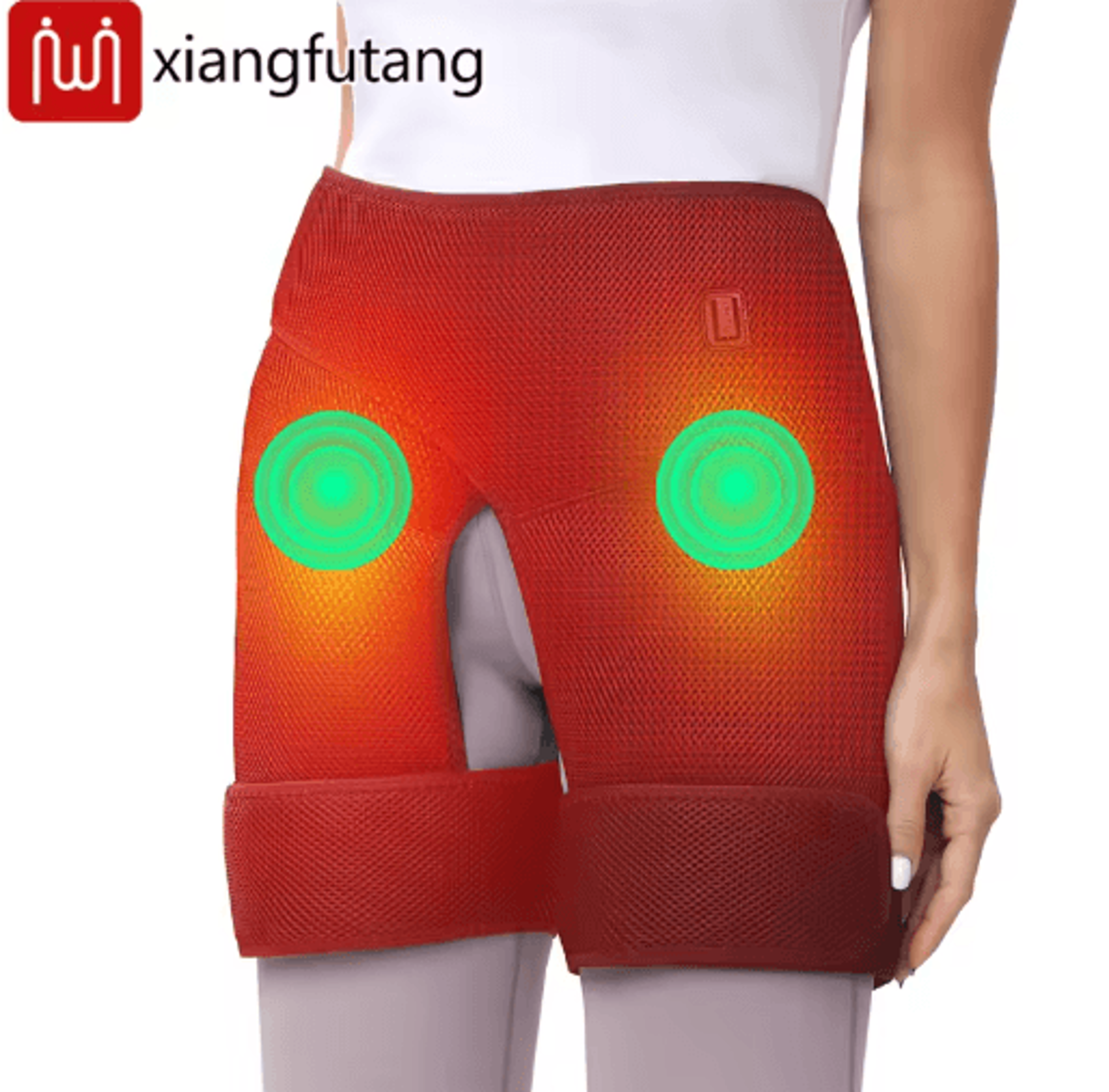 electric heated dual hip support wrap – vibration hip massager for waist, hips & thighs