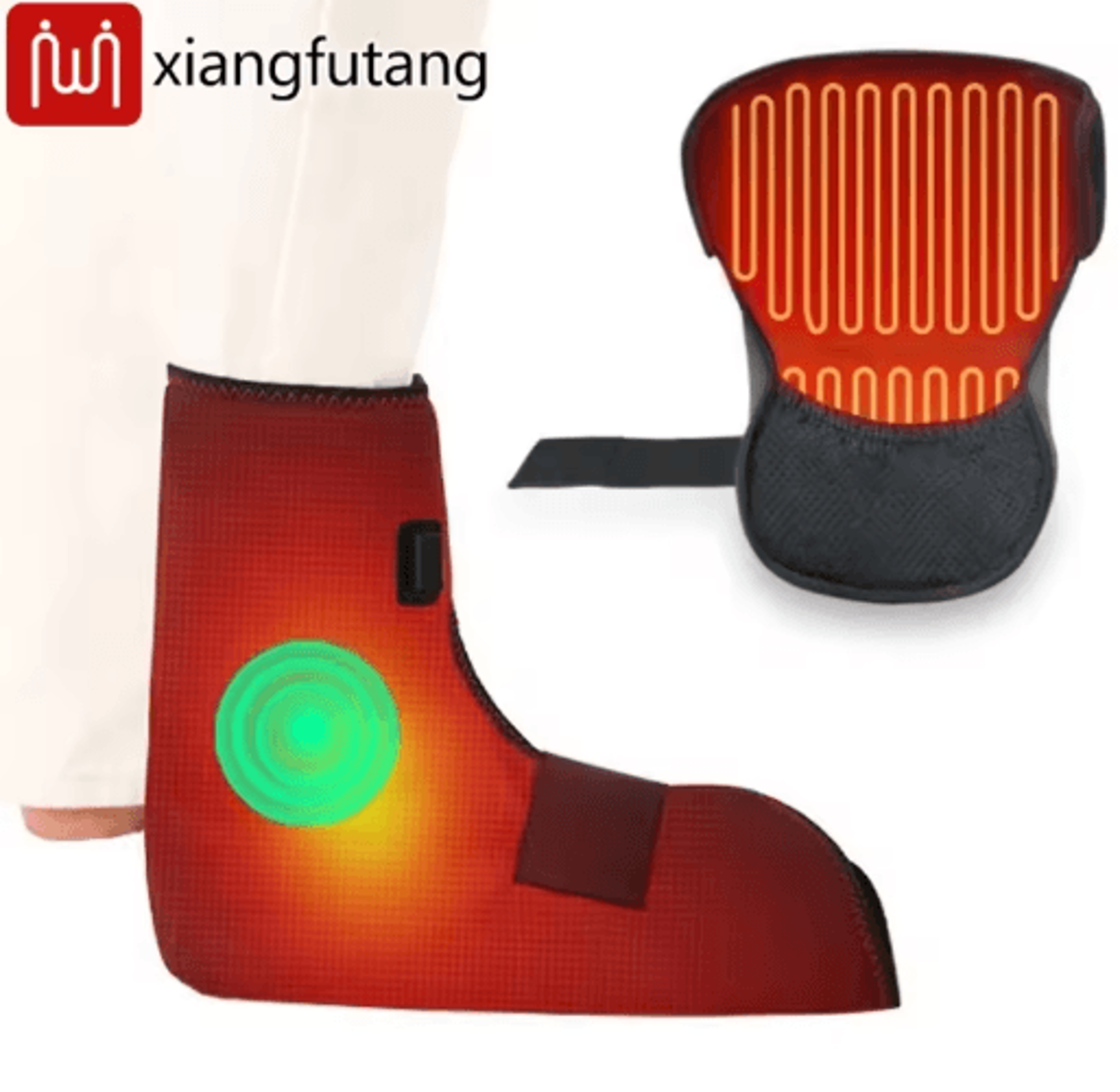 electric heated foot wrap with vibration – deep heating foot & ankle massager for heel comfort