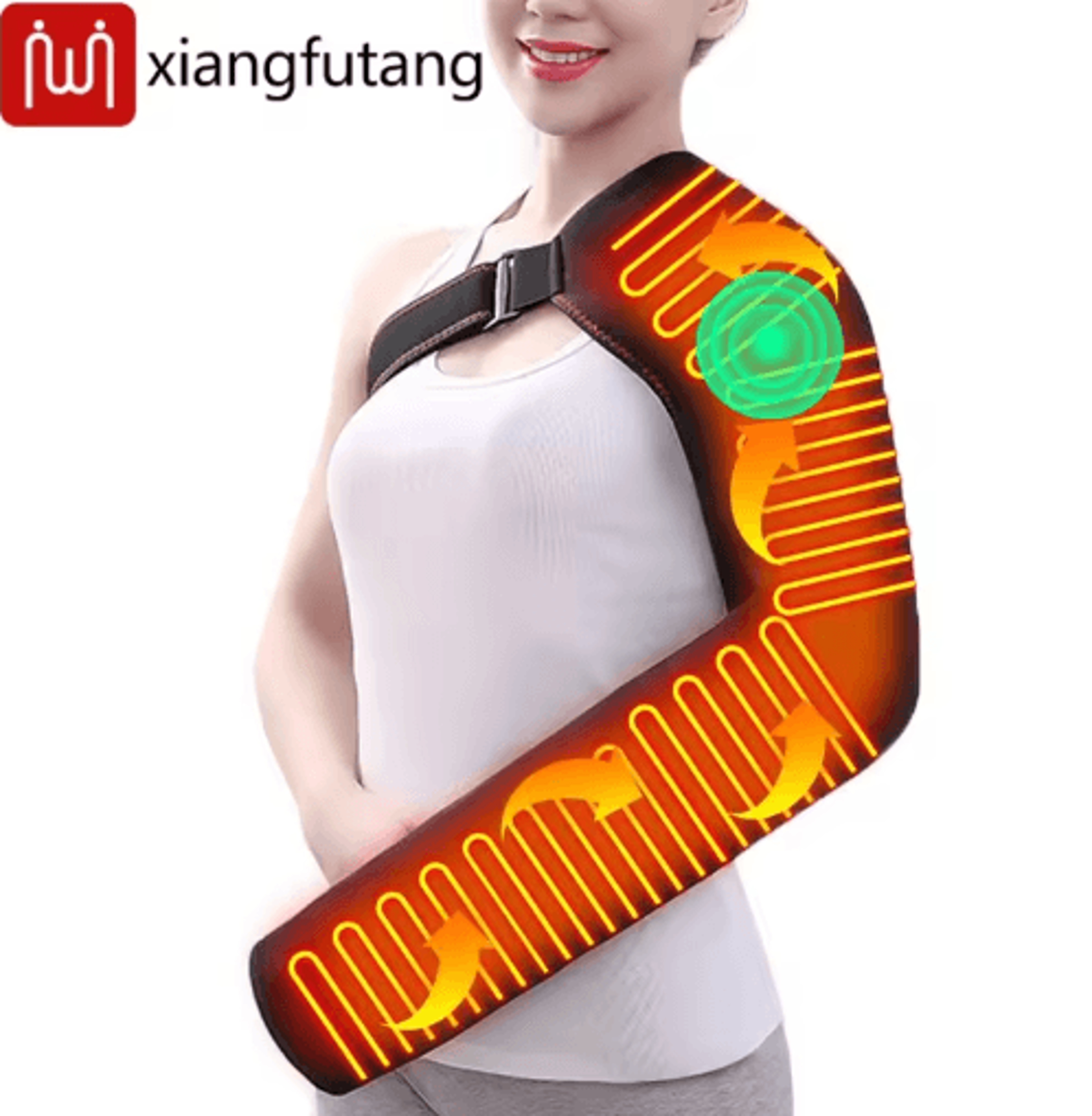 electric heated arm wrap – long heating massage support brace for shoulder, elbow, wrist & hand