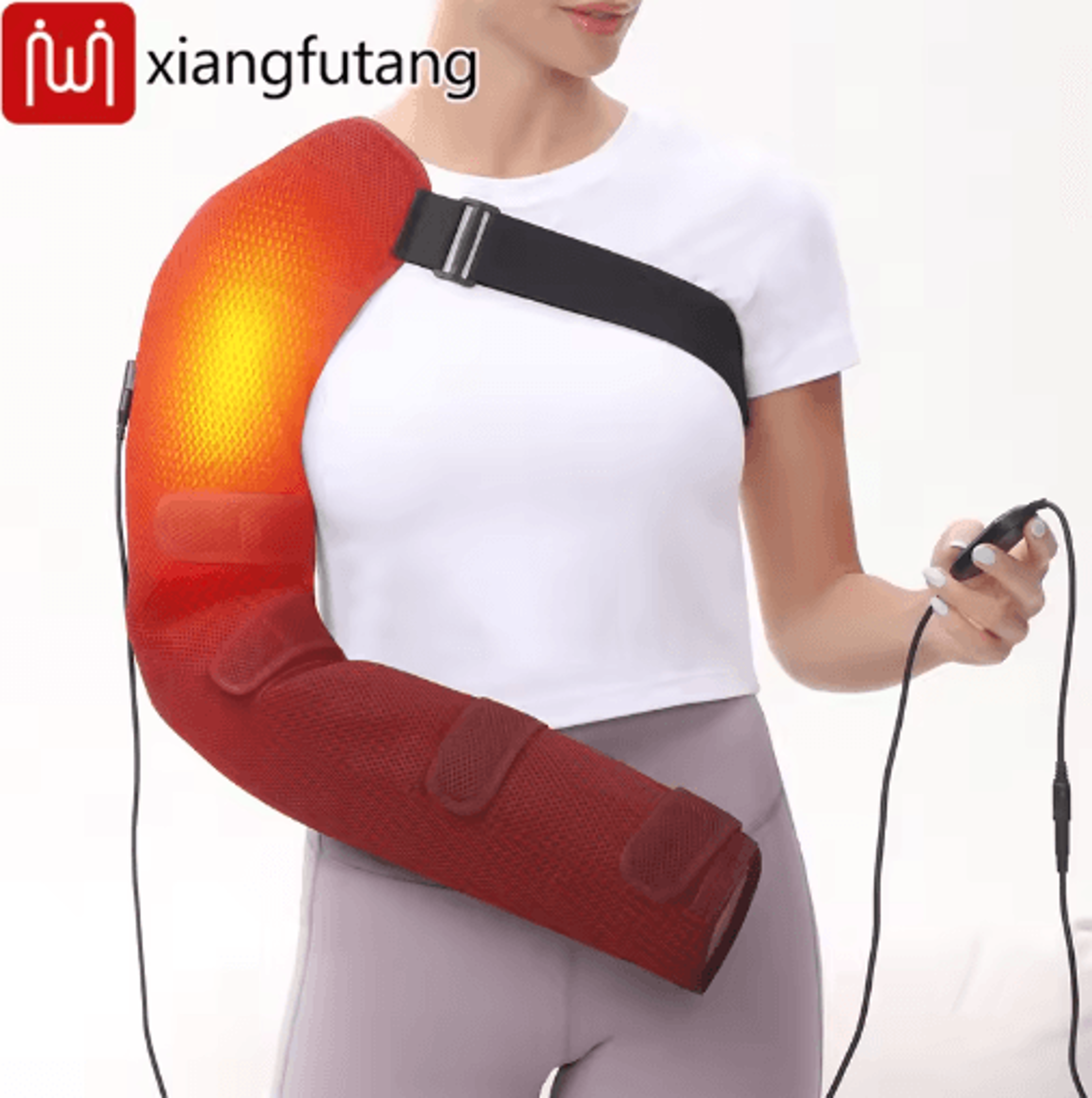 ultra-long electric heated arm wrap with vibration – shoulder, elbow, wrist & hand heating pad