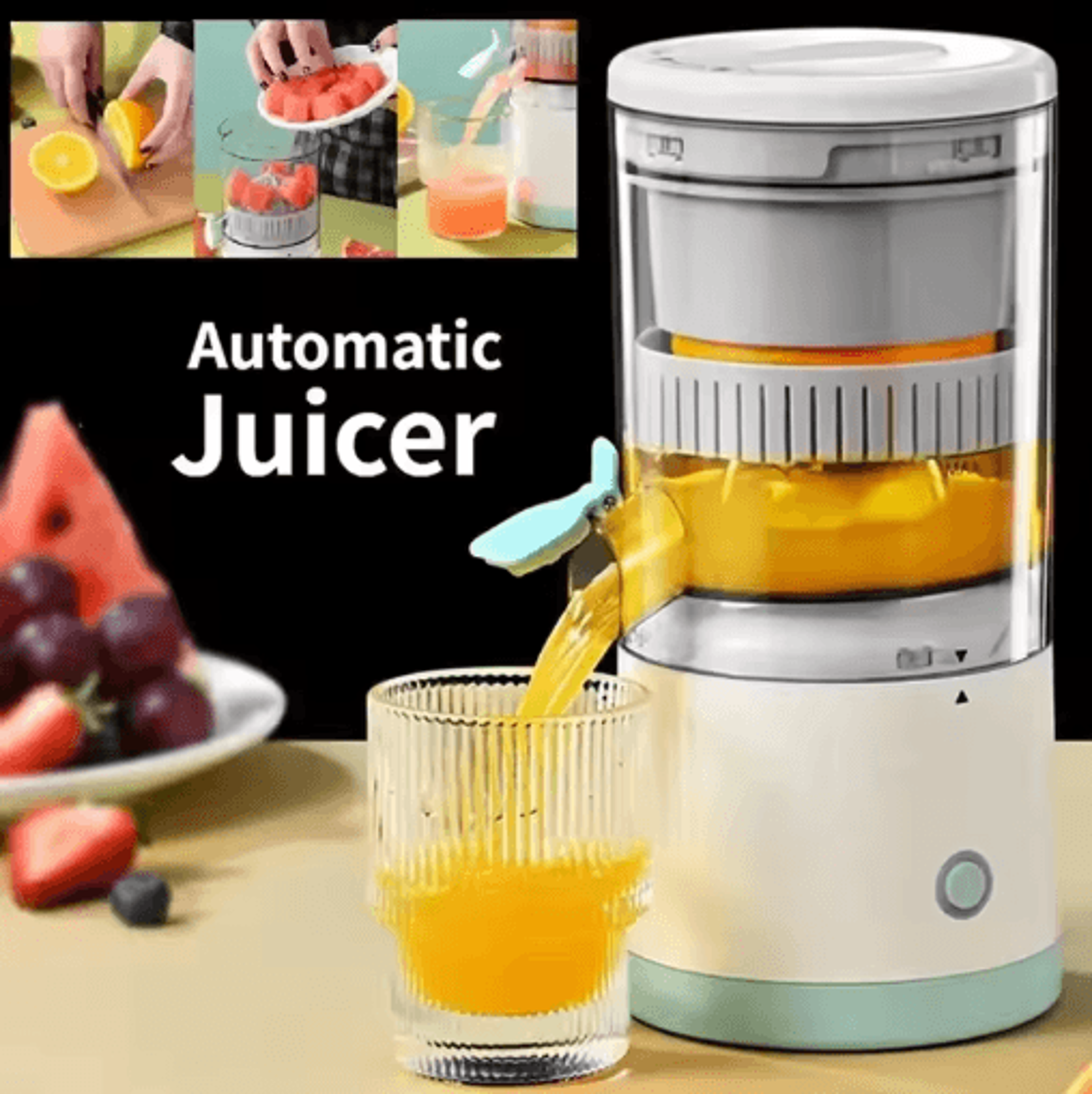 portable electric juicer – usb rechargeable wireless citrus juicer for oranges, lemons & more