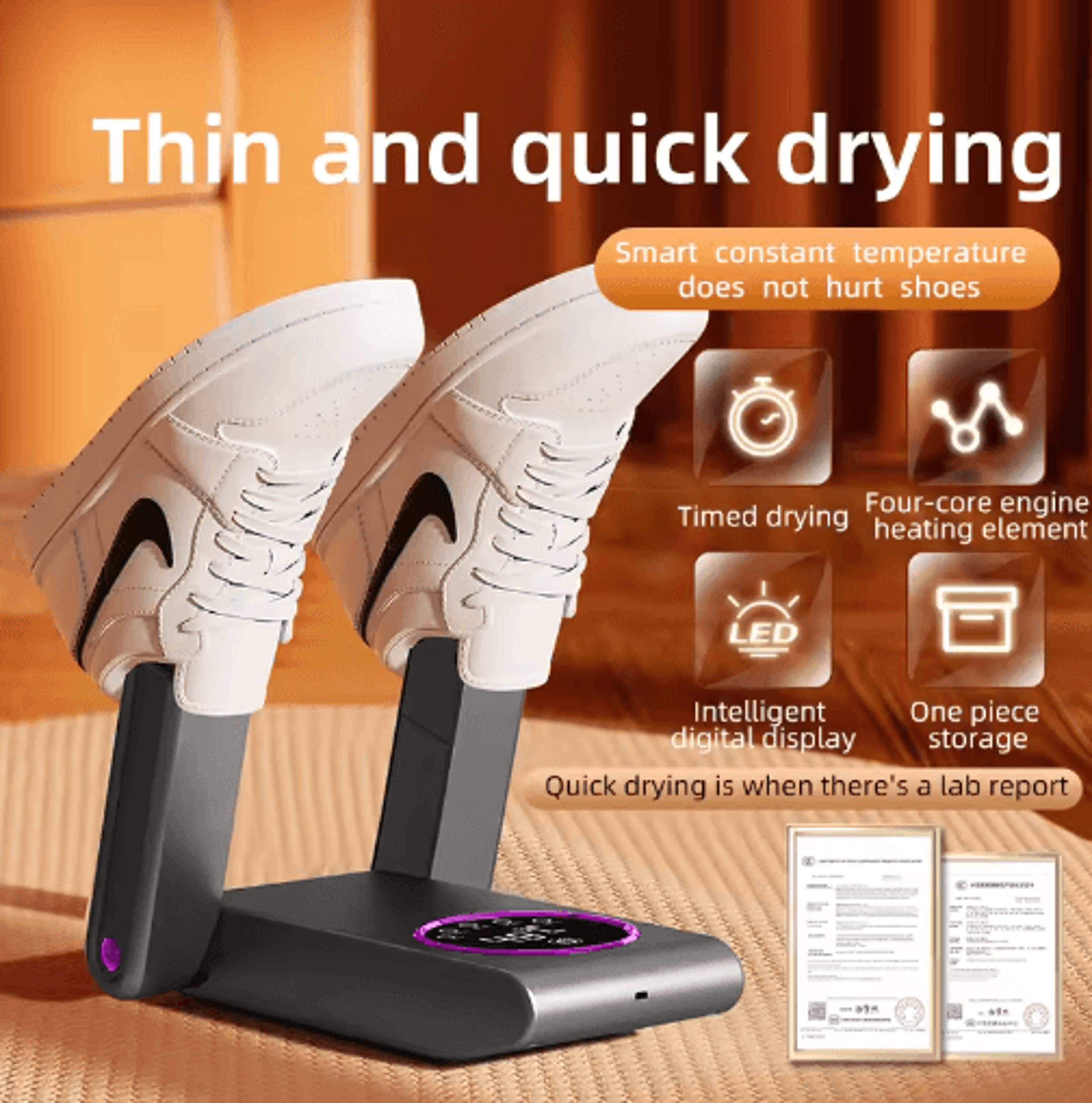 smart electric shoe dryer – adjustable timer shoe warmer with quick drying & deodorizing