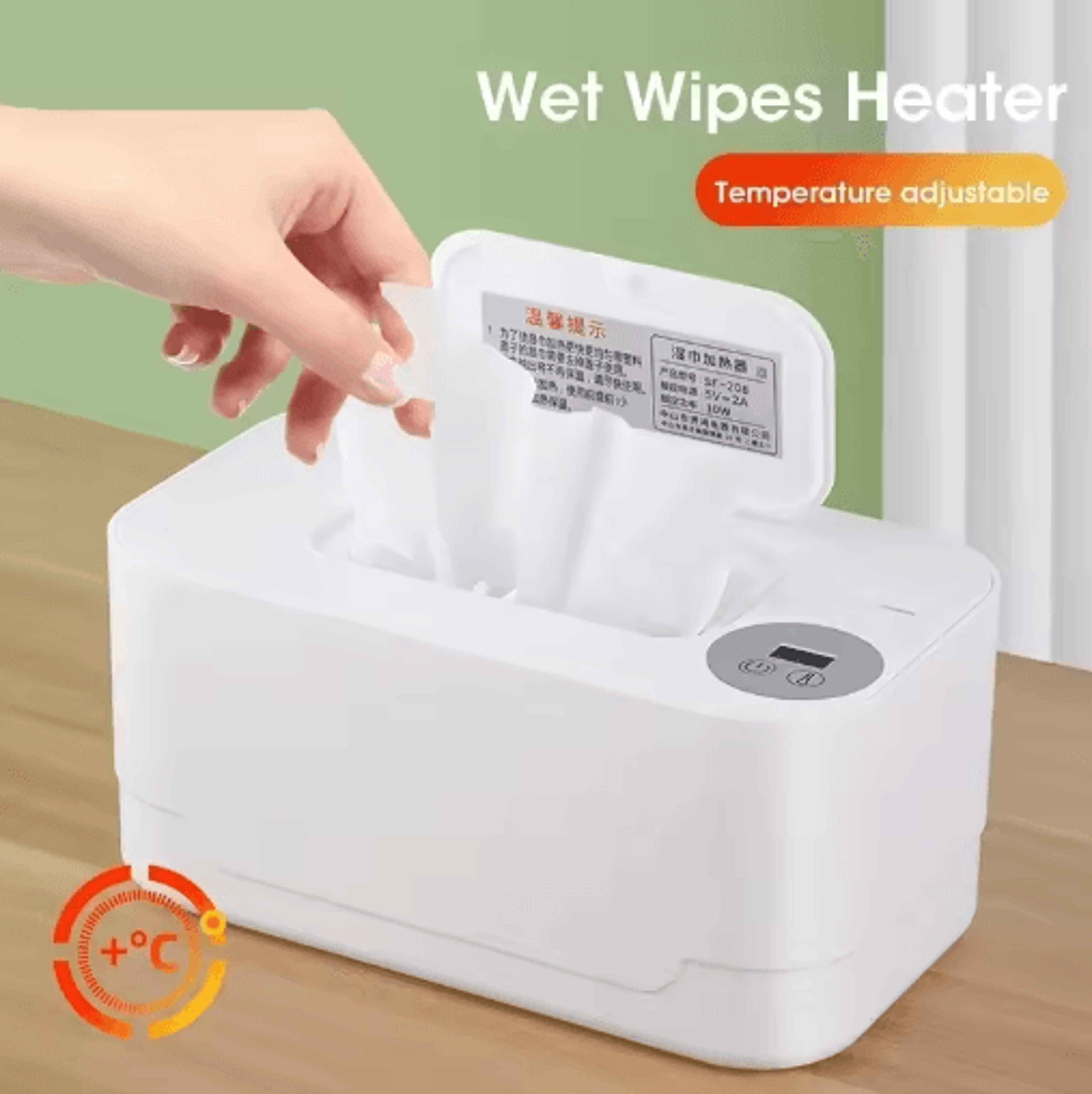 portable usb wipe warmer with led display – electric wet wipes & towel heating box for home & car