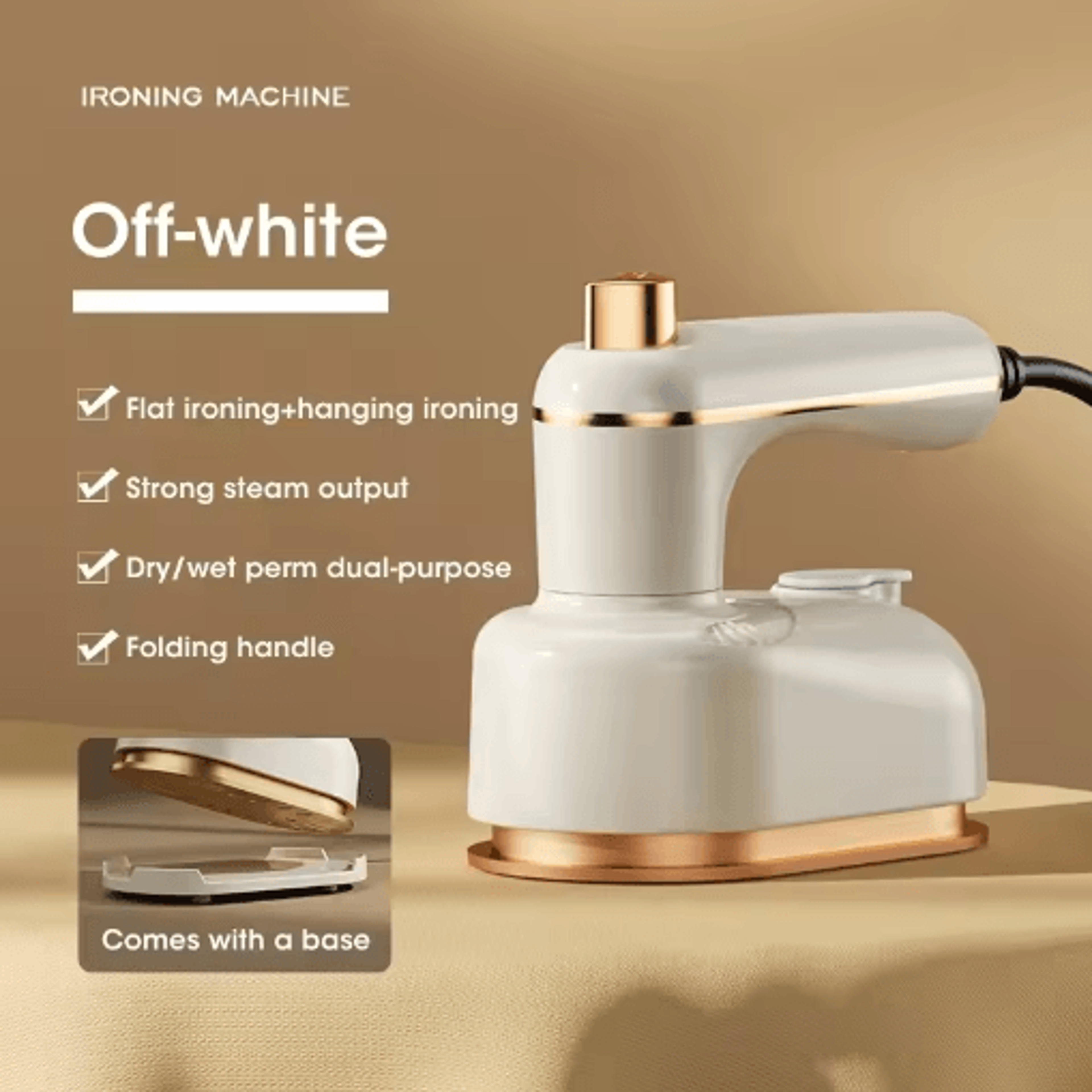 portable rotating steam iron – dual dry & wet travel iron with water spray
