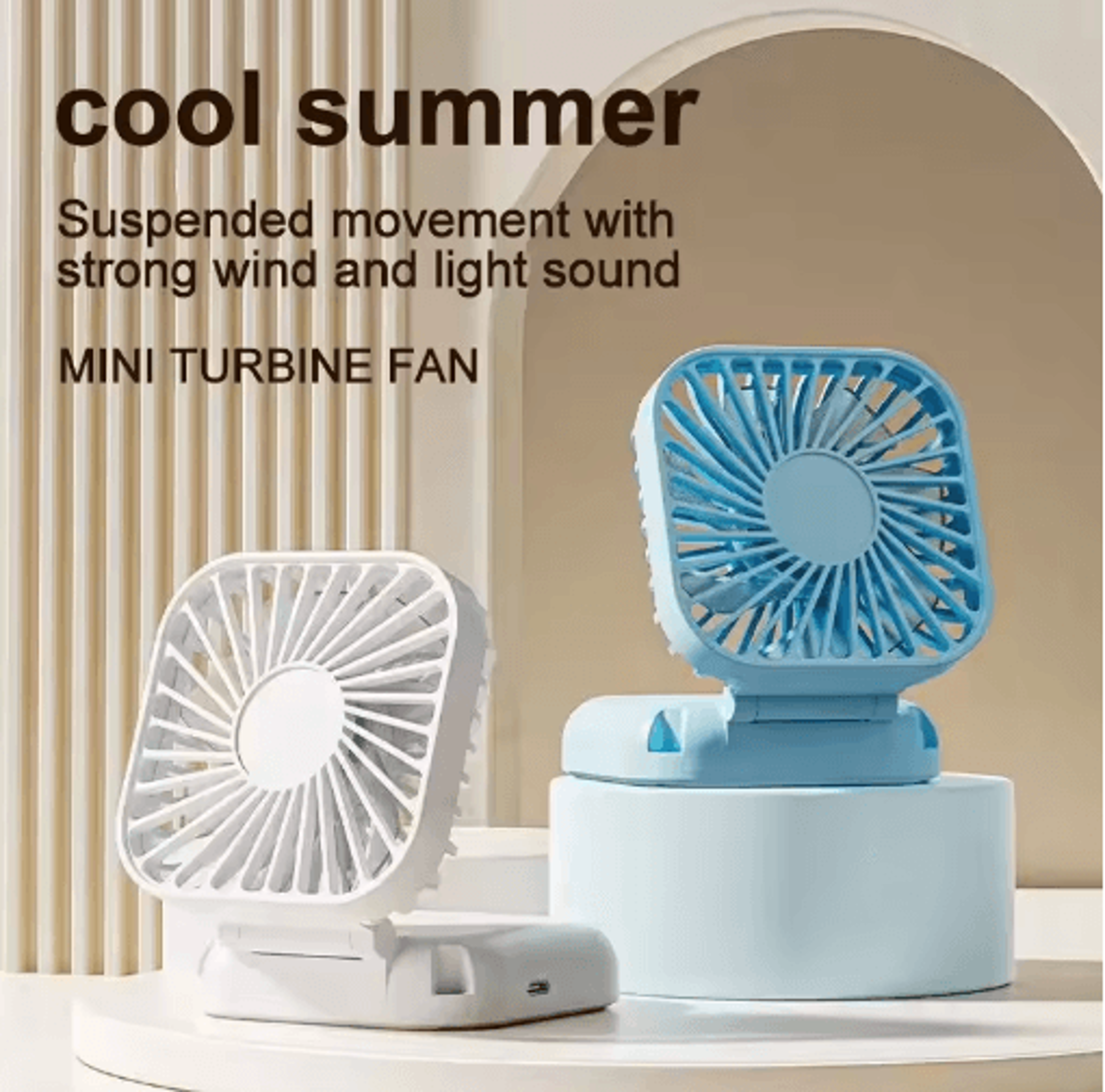 mini portable folding fan – usb rechargeable handheld & desk fan with power bank function