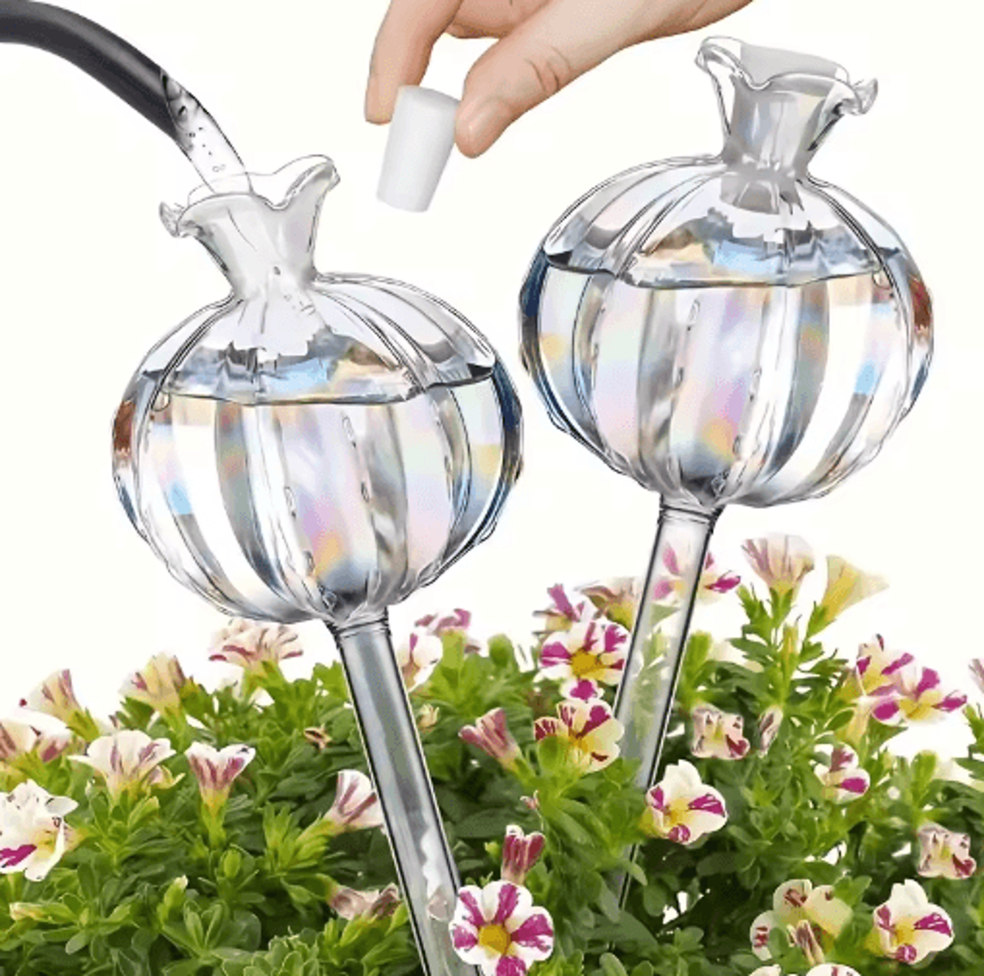 glass automatic plant watering bulbs – self-watering drip irrigation globes for indoor & outdoor plants