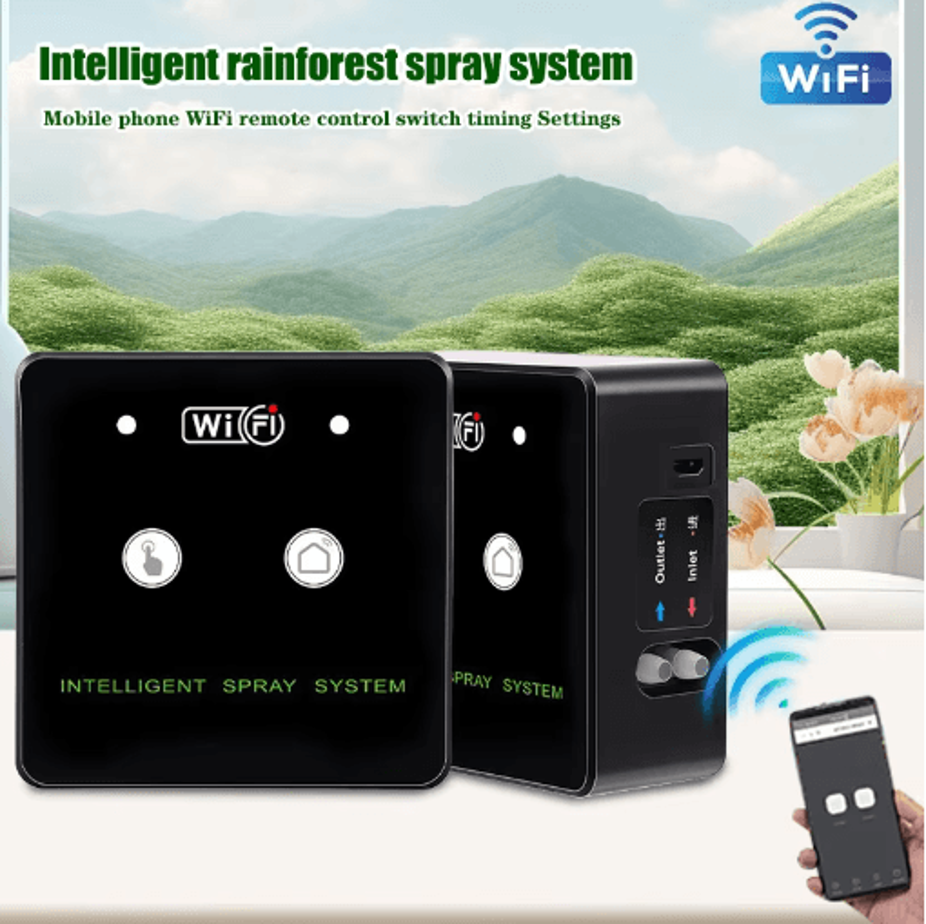 wifi smart rainforest misting system – automatic reptile humidifier & irrigation timer kit