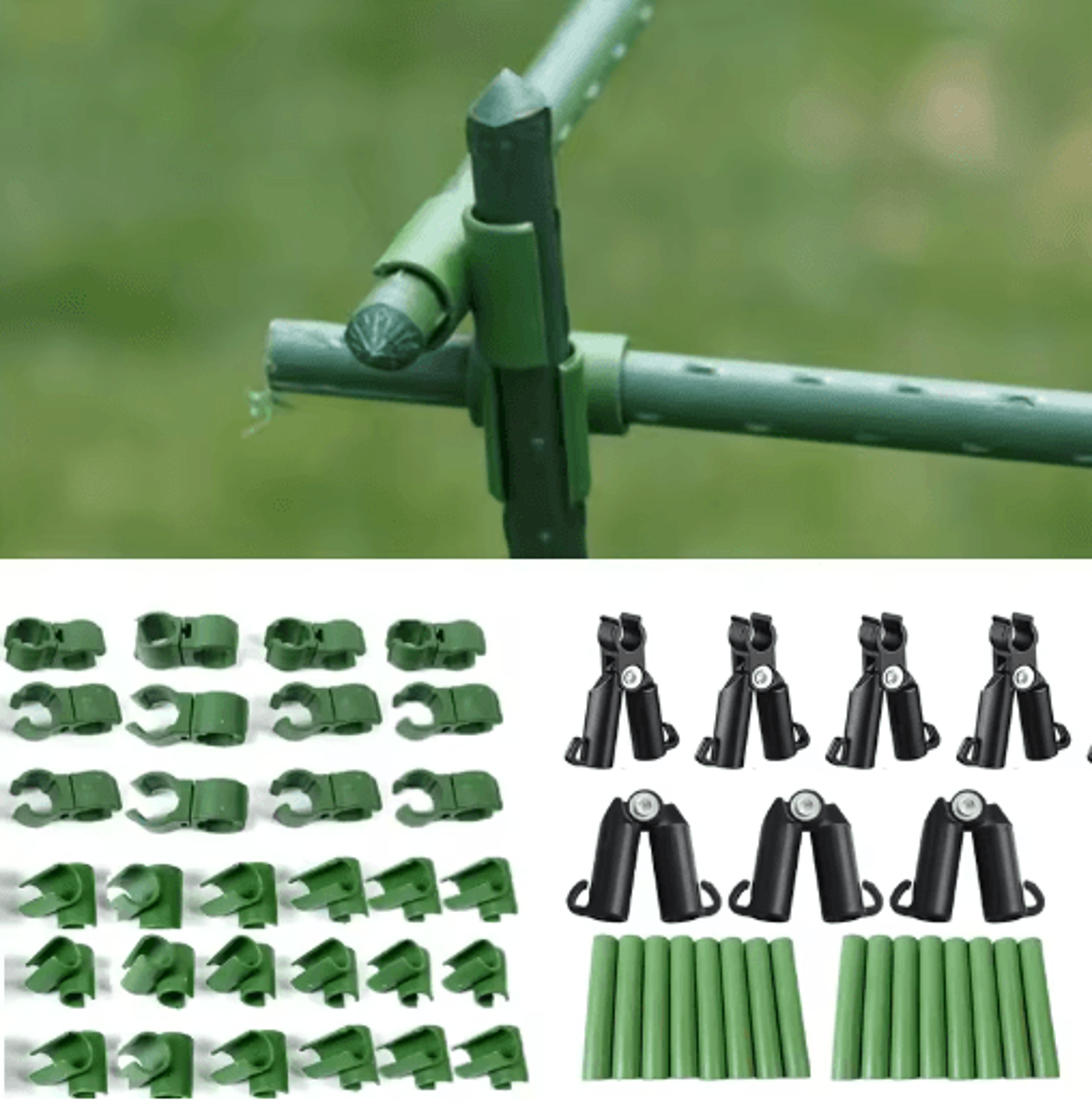 10 pcs universal plant support clips – 11mm plastic connector brackets for garden stakes & climbing frames