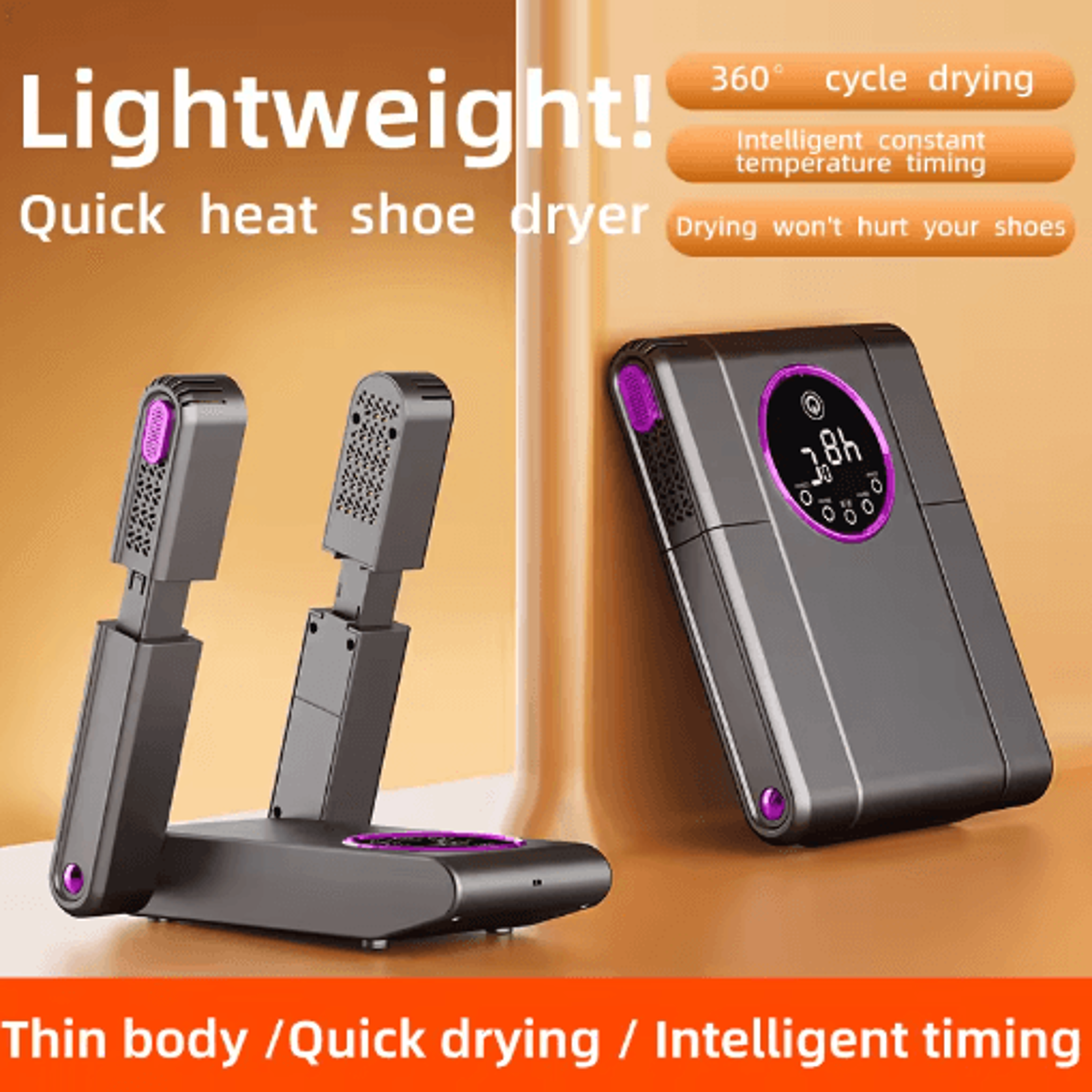 intelligent shoe dryer & boot warmer with adjustable timer – quick drying, deodorizing & sterilizing heater