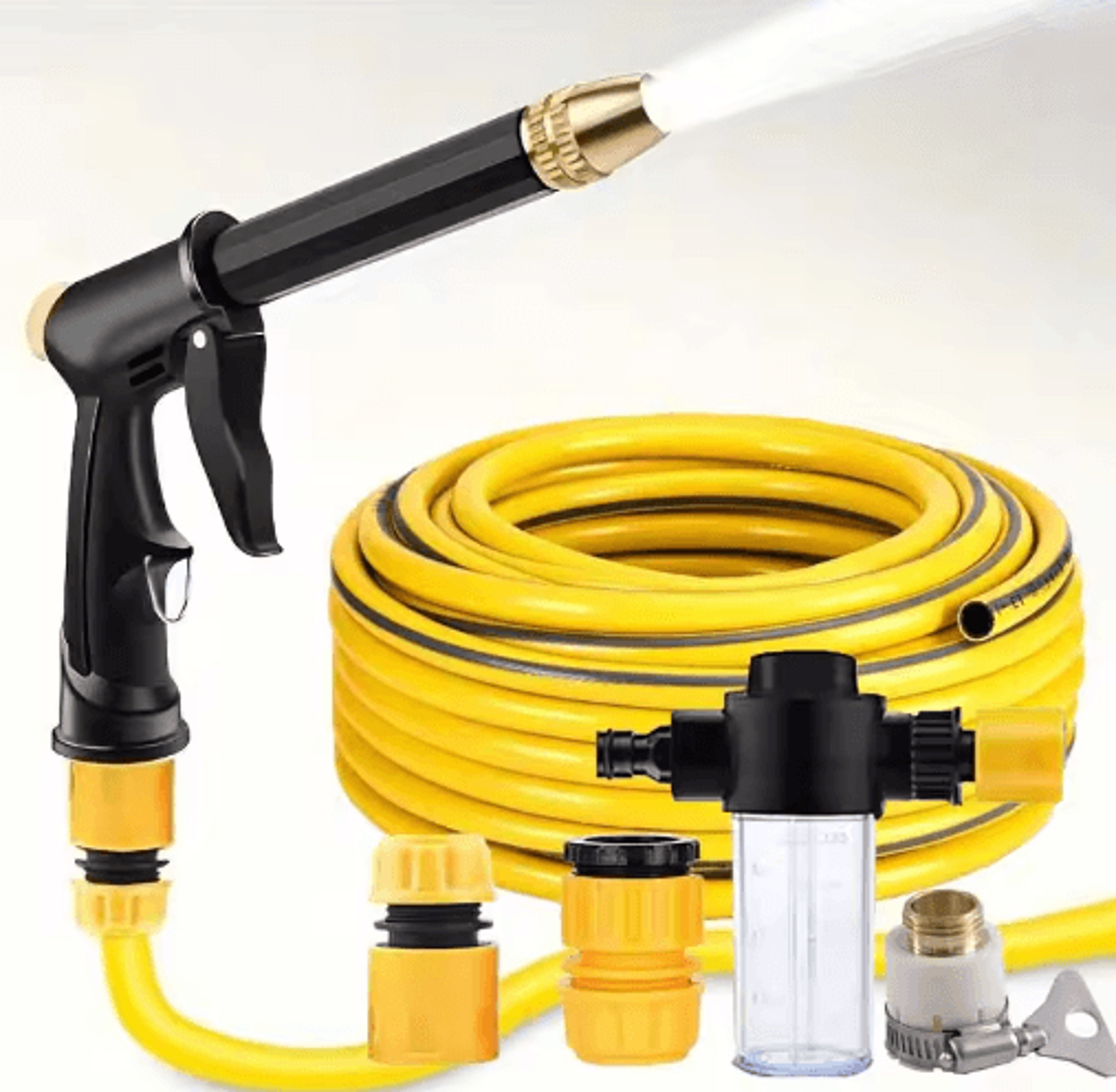 10m high-pressure garden water spray gun with adjustable nozzle – car wash & plant watering hose set