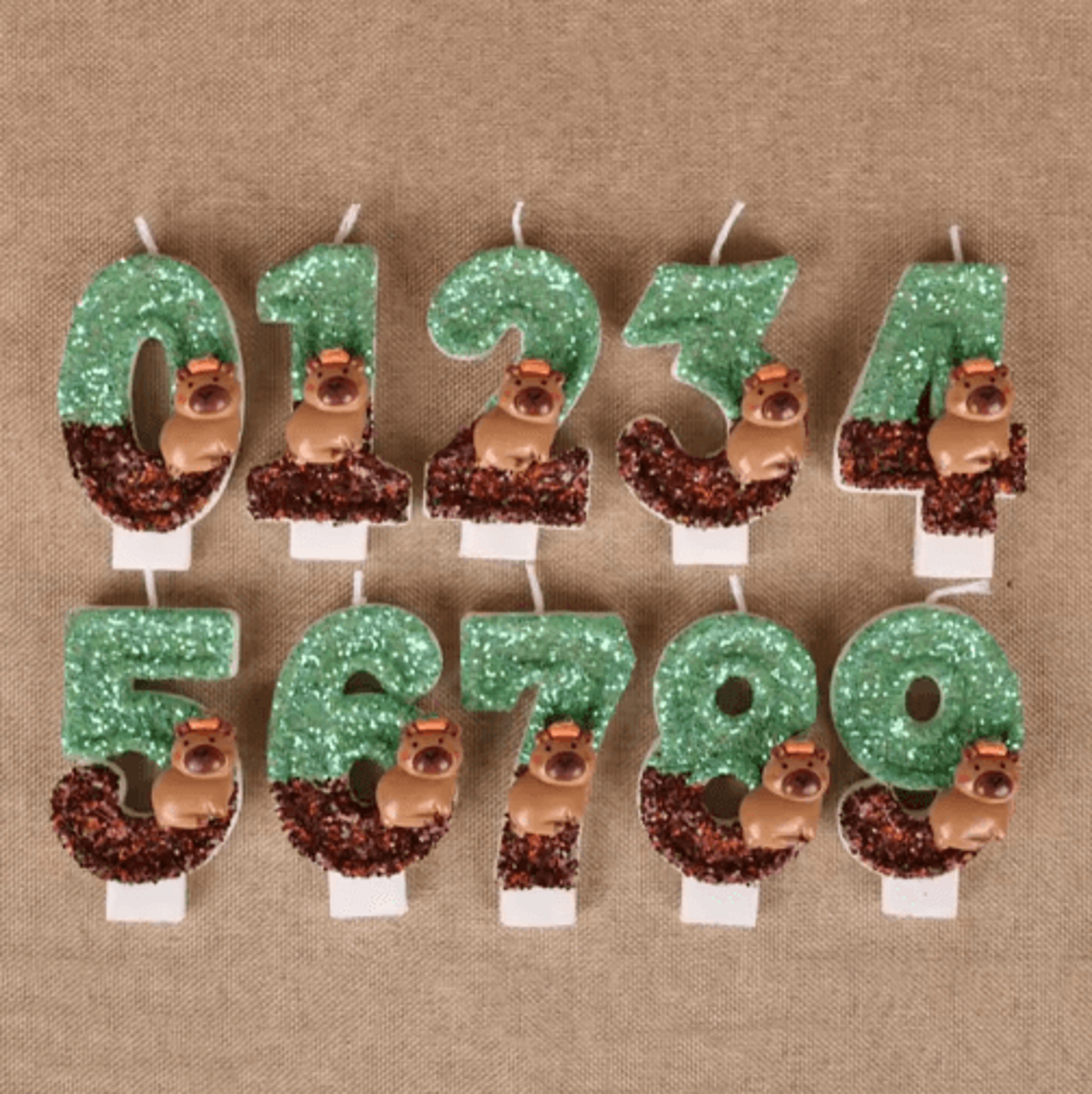 cute capybara number birthday candle (0–9) – cartoon cake topper for birthday & baby shower decorations